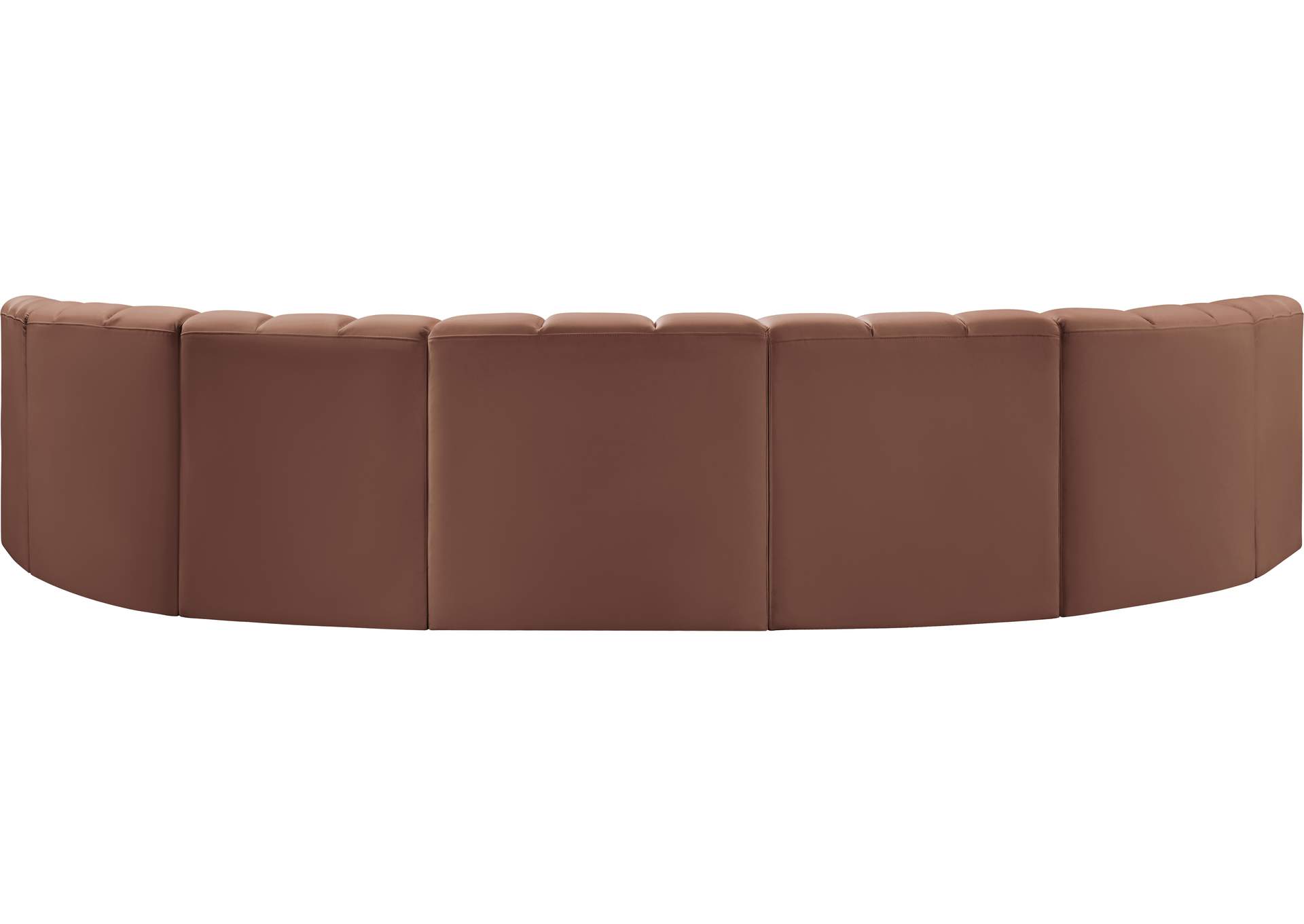 Arc Cognac Vegan Leather Modular Sofa image 7