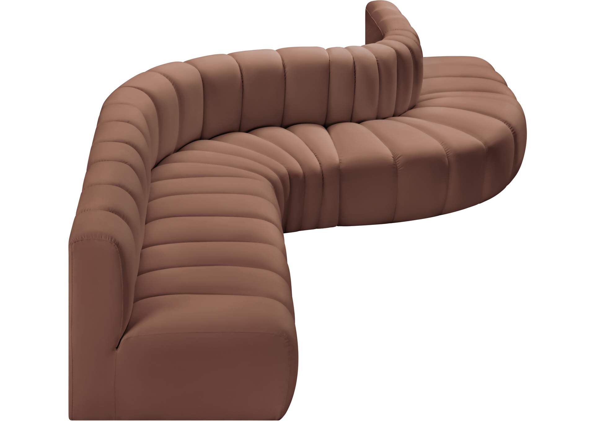 Arc Cognac Vegan Leather Modular Sofa image 7