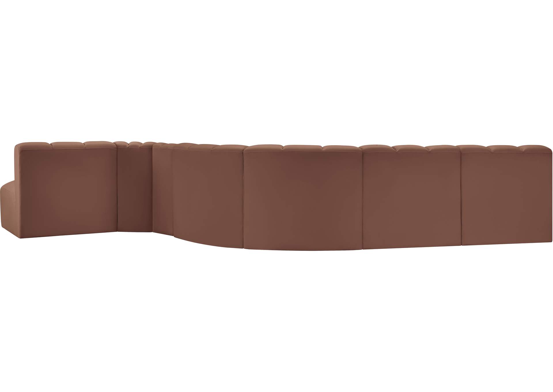 Arc Cognac Vegan Leather Modular Sofa image 8