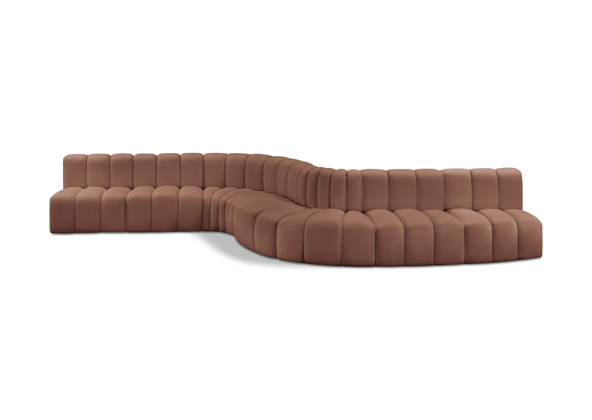 Arc Cognac Vegan Leather Modular Sofa