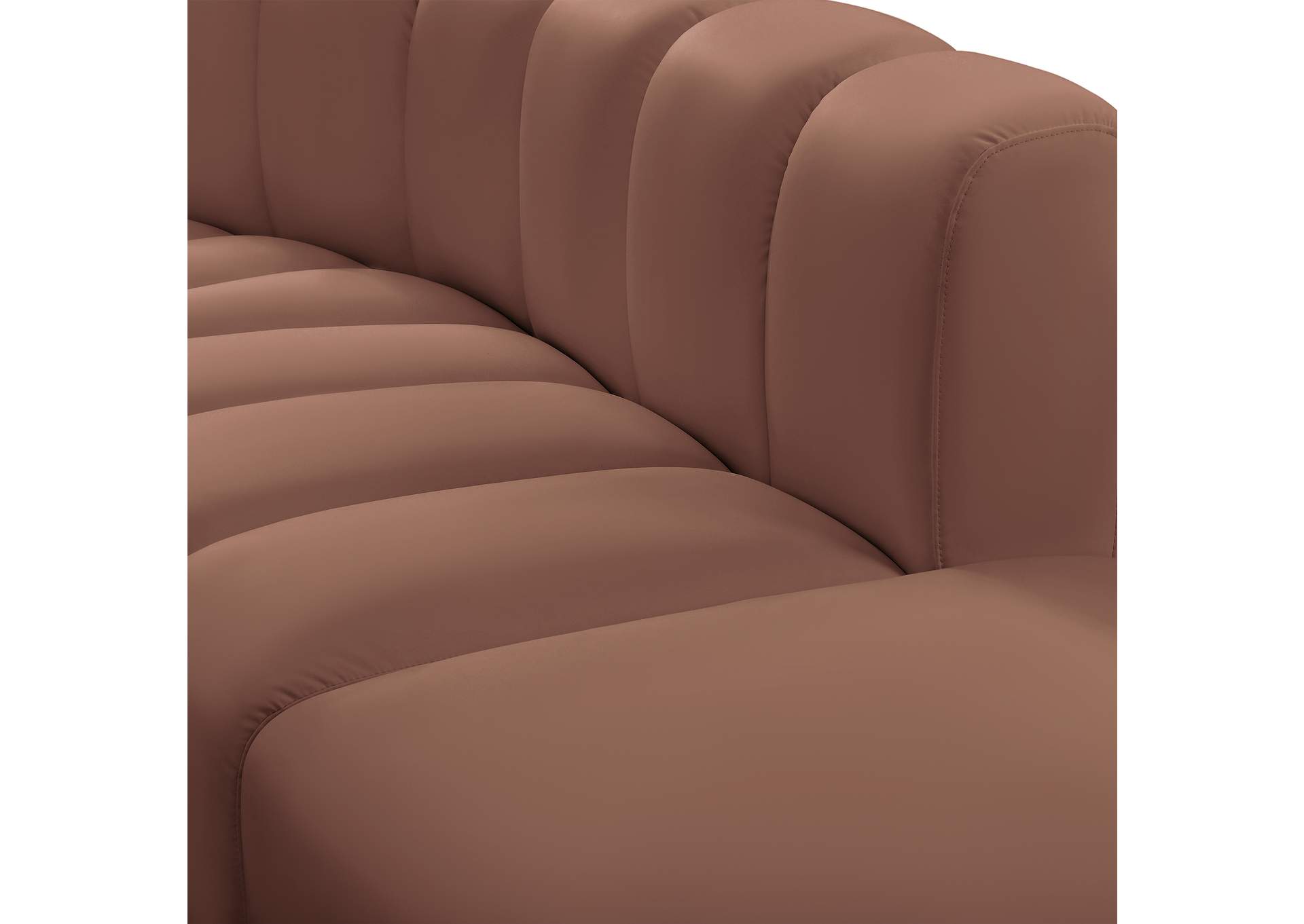 Arc Cognac Vegan Leather Modular Sofa