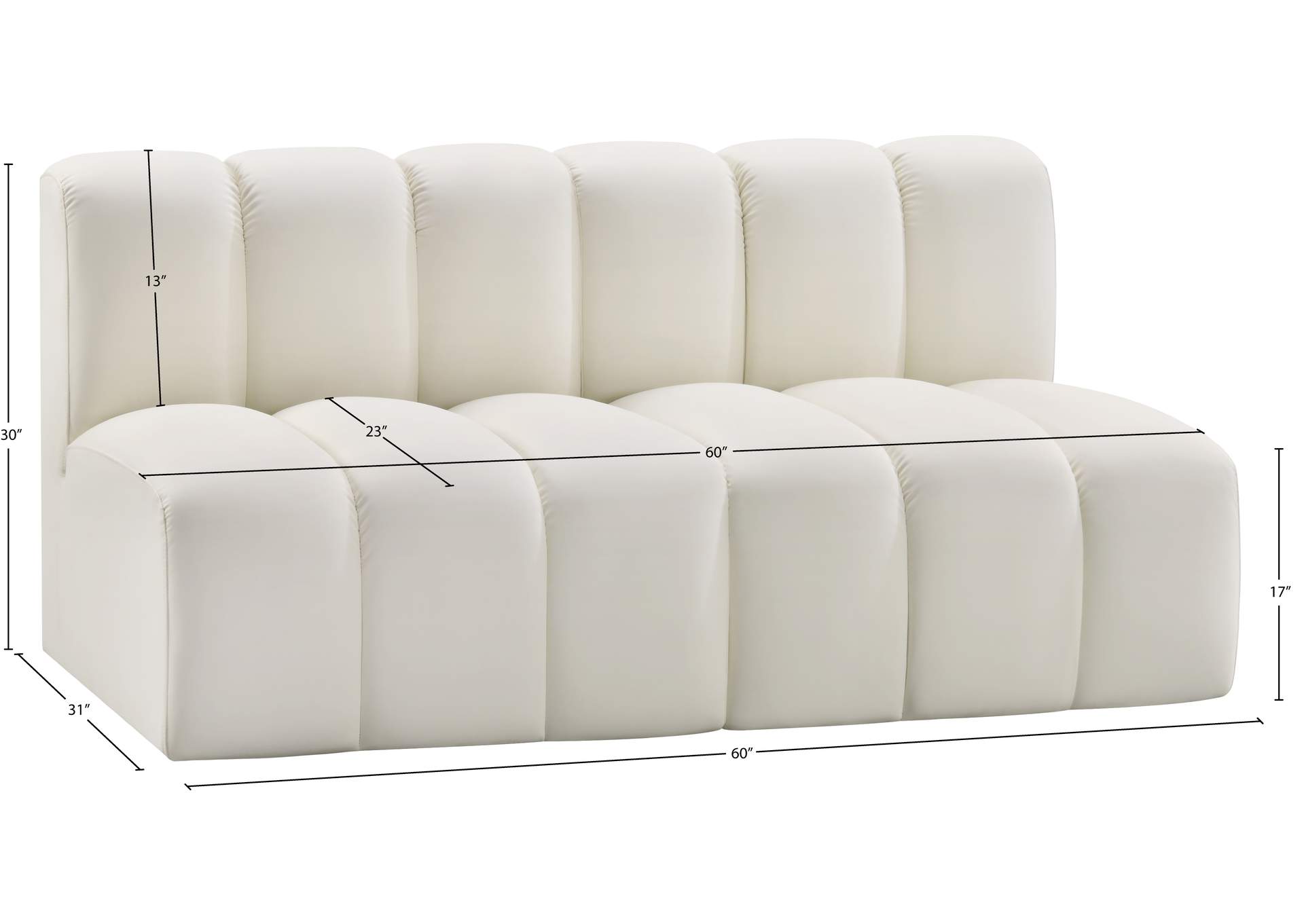 Arc Cream Vegan Leather Modular Sofa image 12