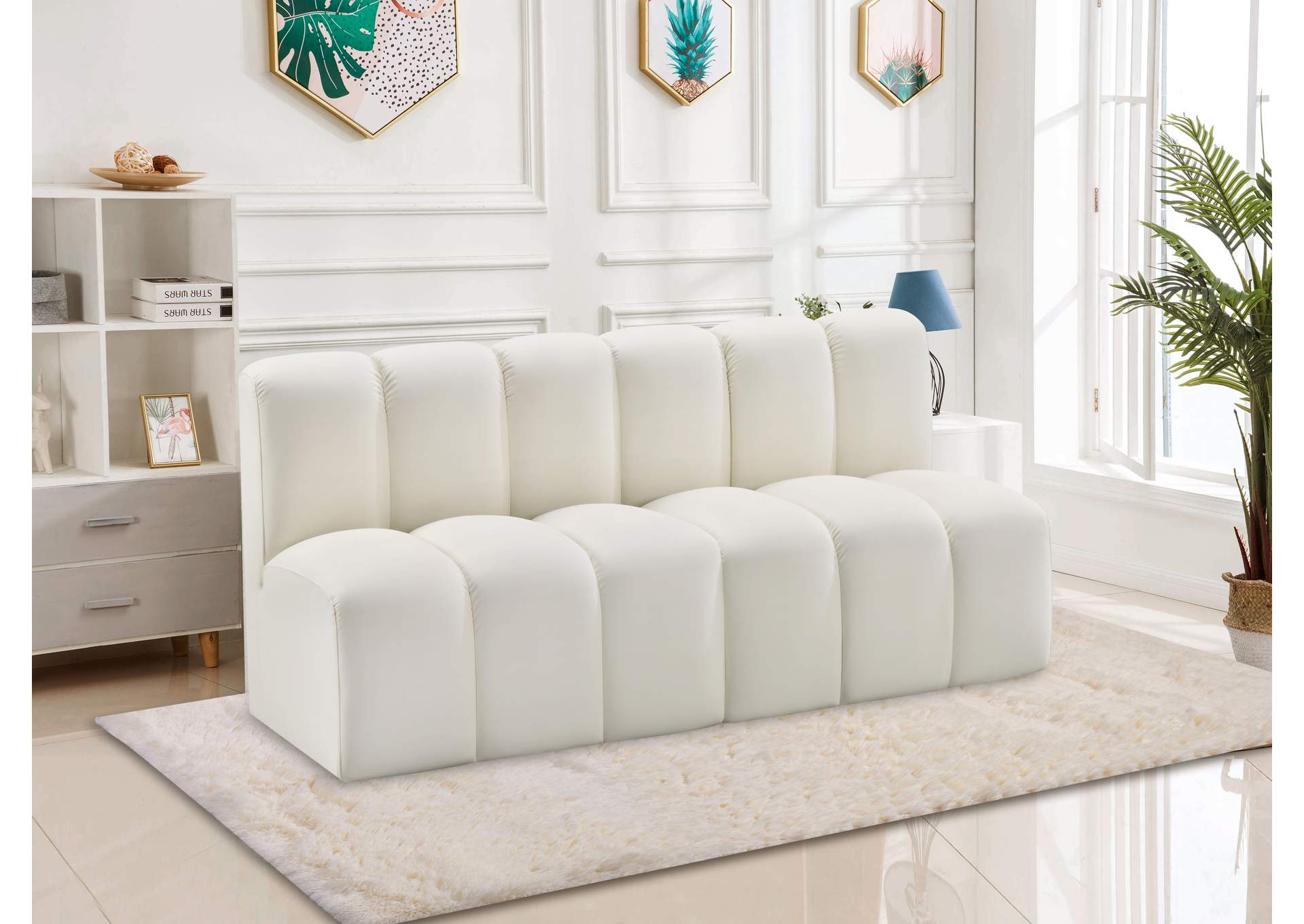 Arc Cream Vegan Leather Modular Sofa image 3