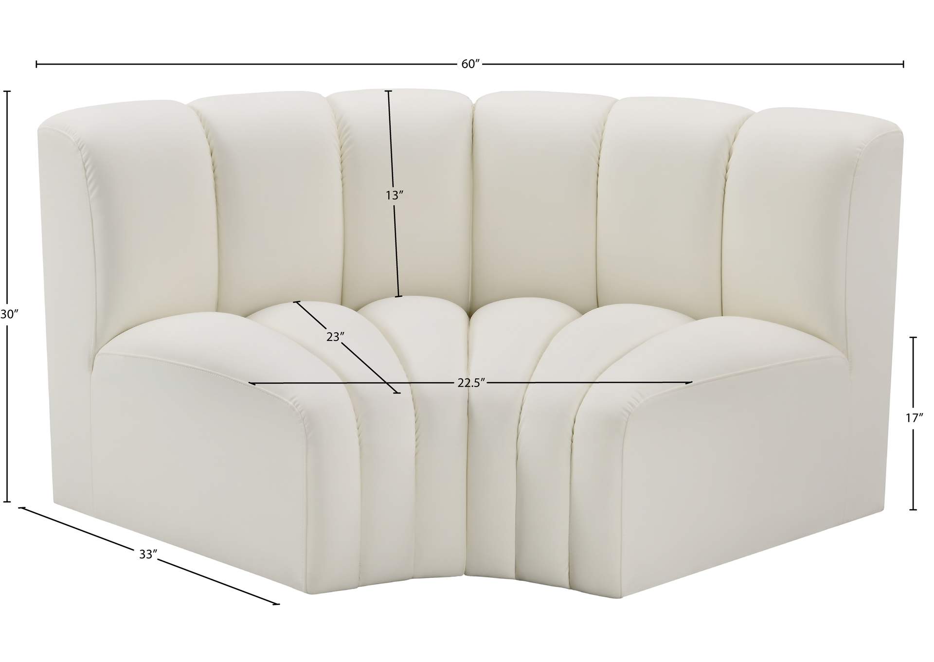 Arc Cream Vegan Leather Modular Sofa image 11