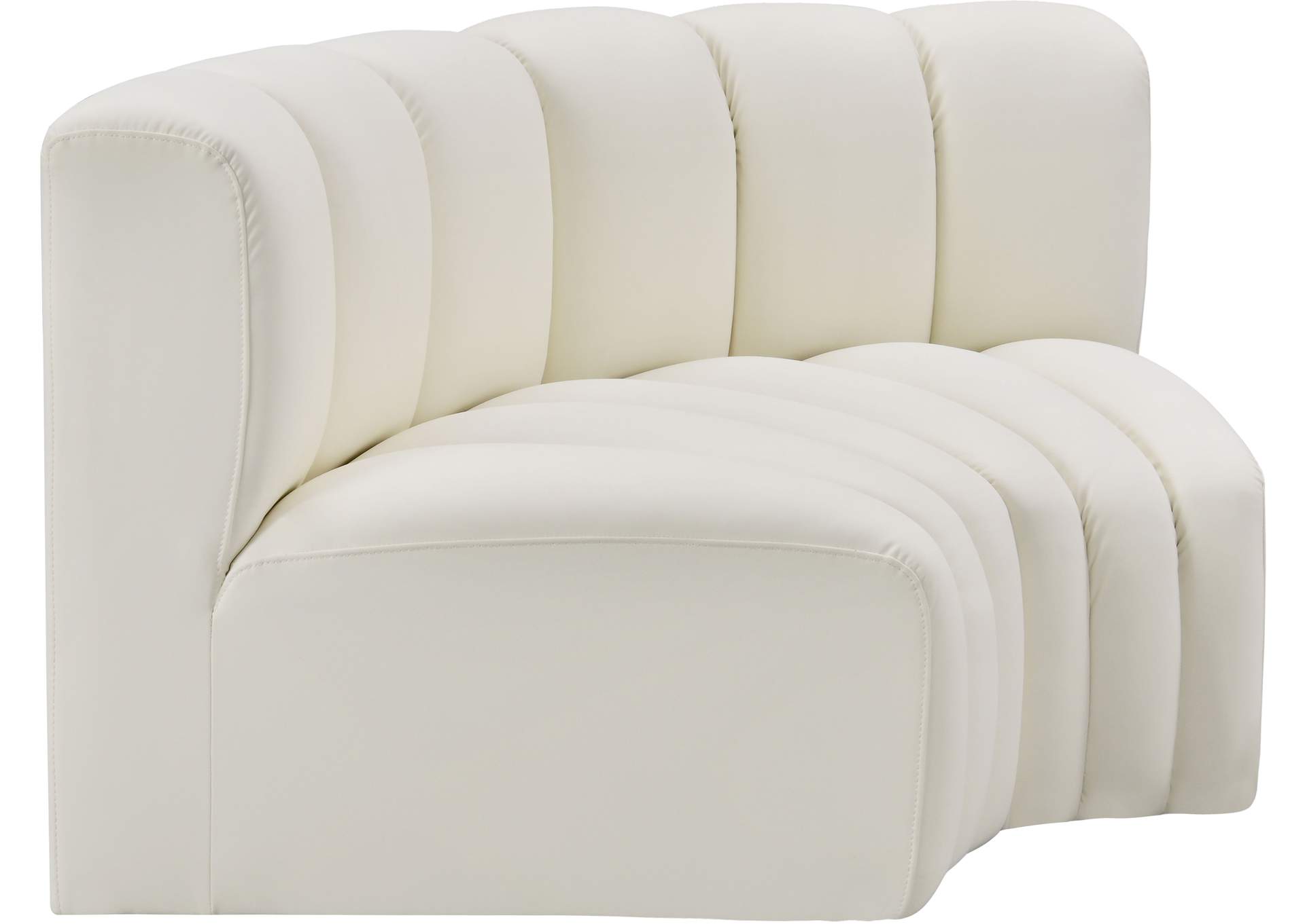 Arc Cream Vegan Leather Modular Sofa image 5