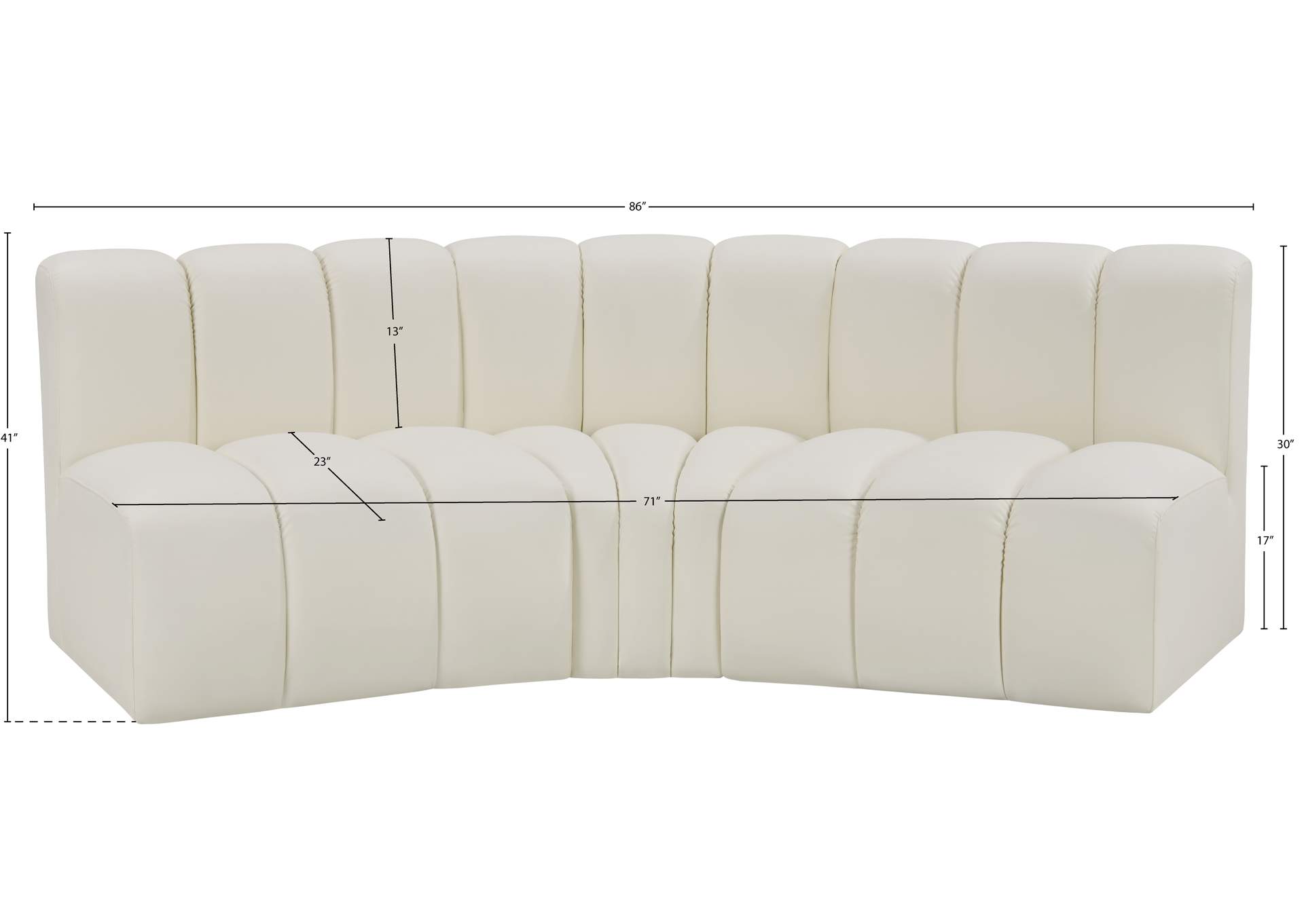 Arc Cream Vegan Leather Modular Sofa image 12
