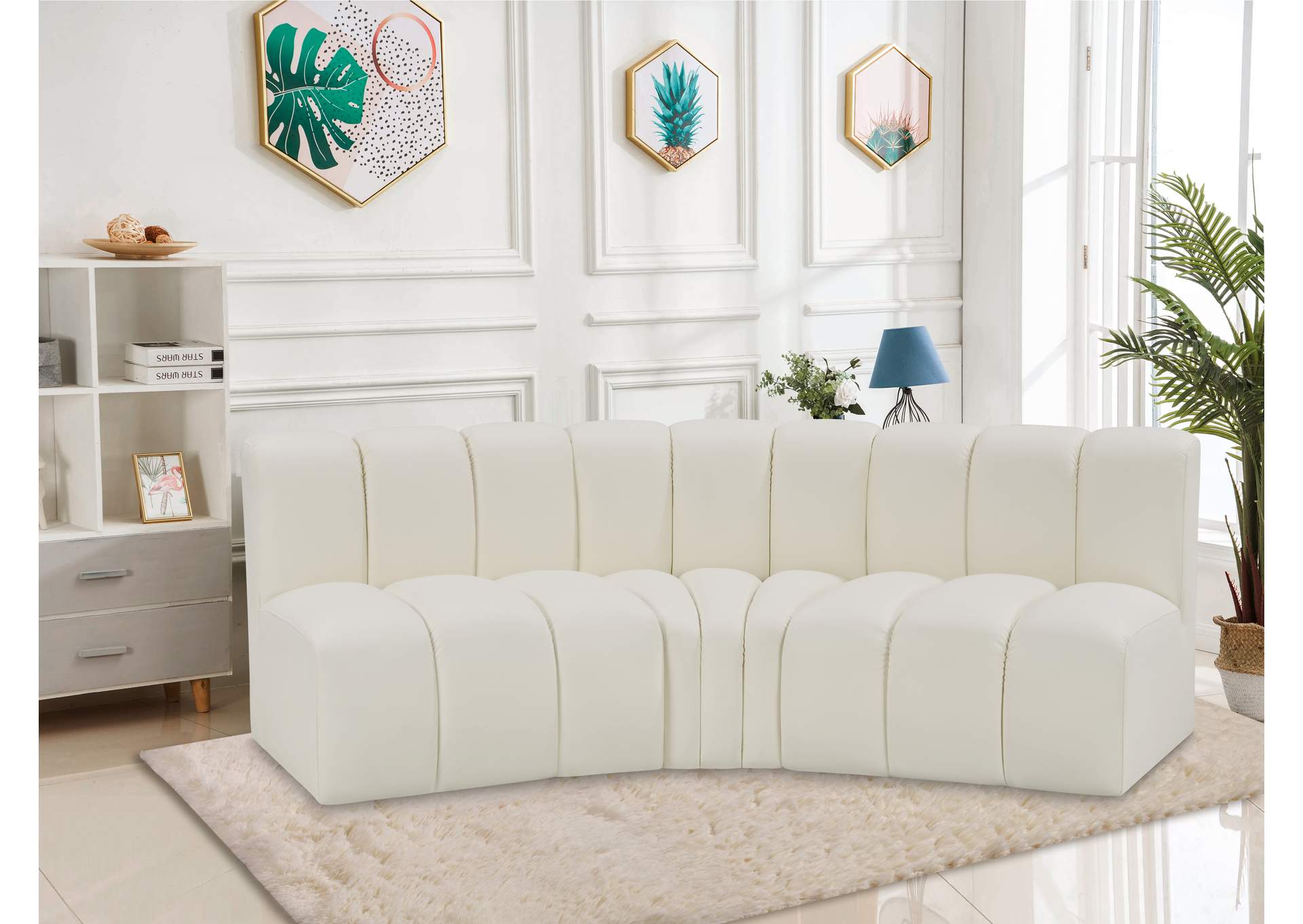 Arc Cream Vegan Leather Modular Sofa image 3