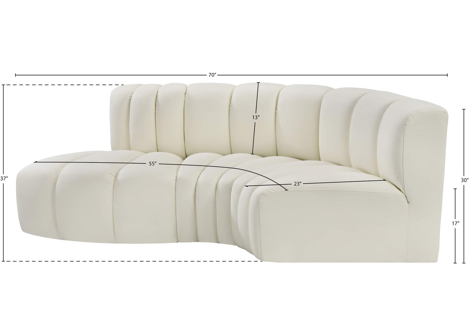 Arc Cream Vegan Leather Modular Sofa image 12