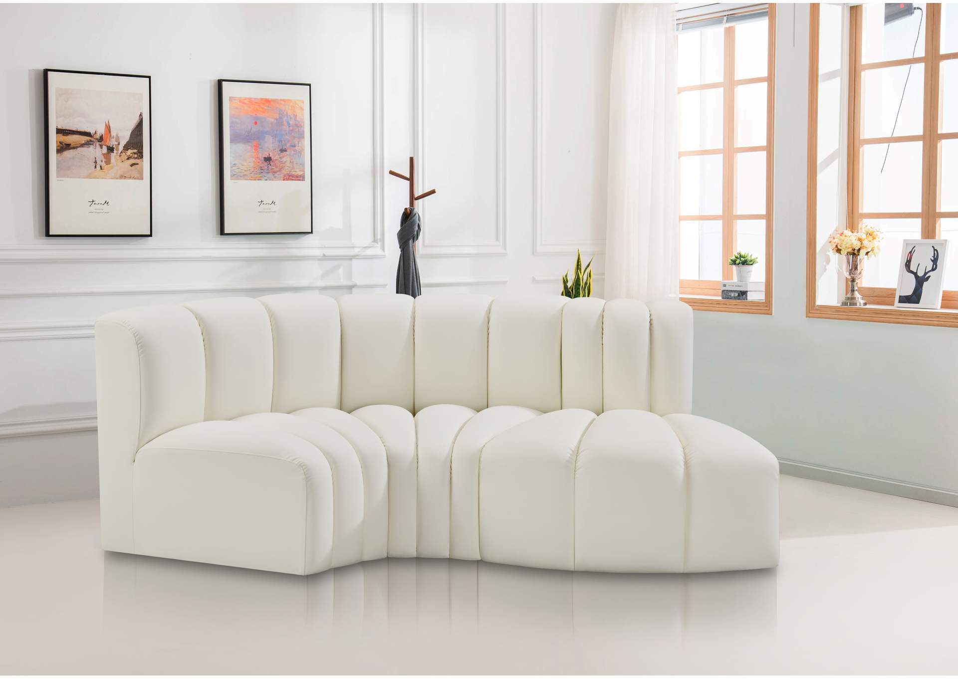 Arc Cream Vegan Leather Modular Sofa image 3
