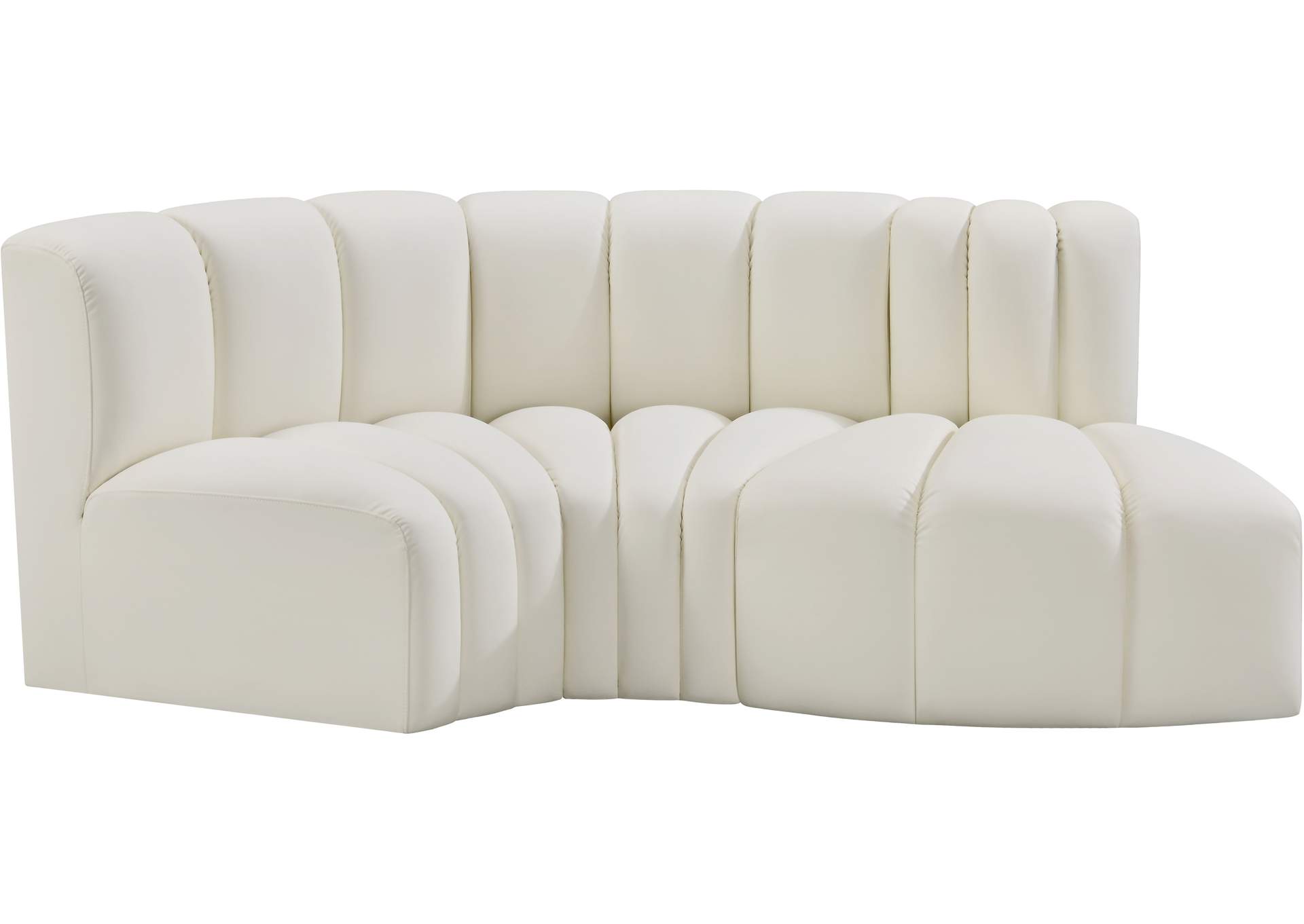 Arc Cream Vegan Leather Modular Sofa image 6
