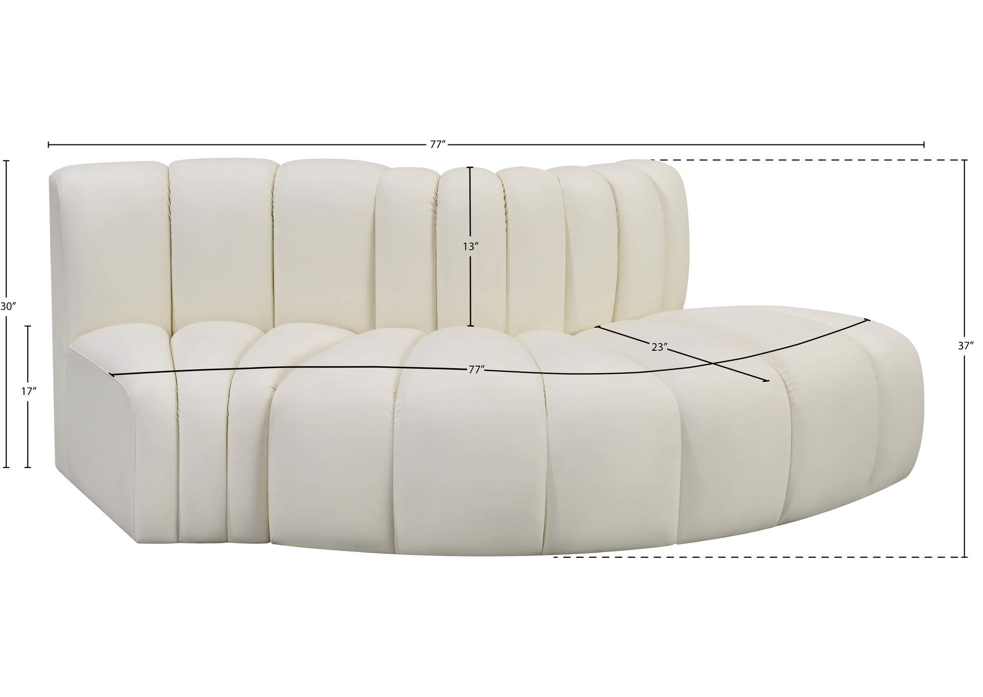 Arc Cream Vegan Leather Modular Sofa image 11