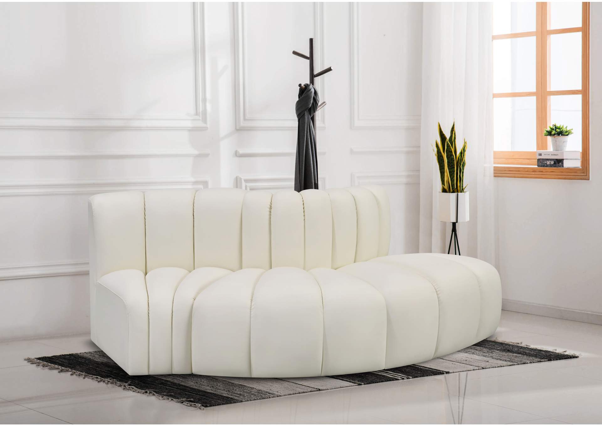 Arc Cream Vegan Leather Modular Sofa image 3