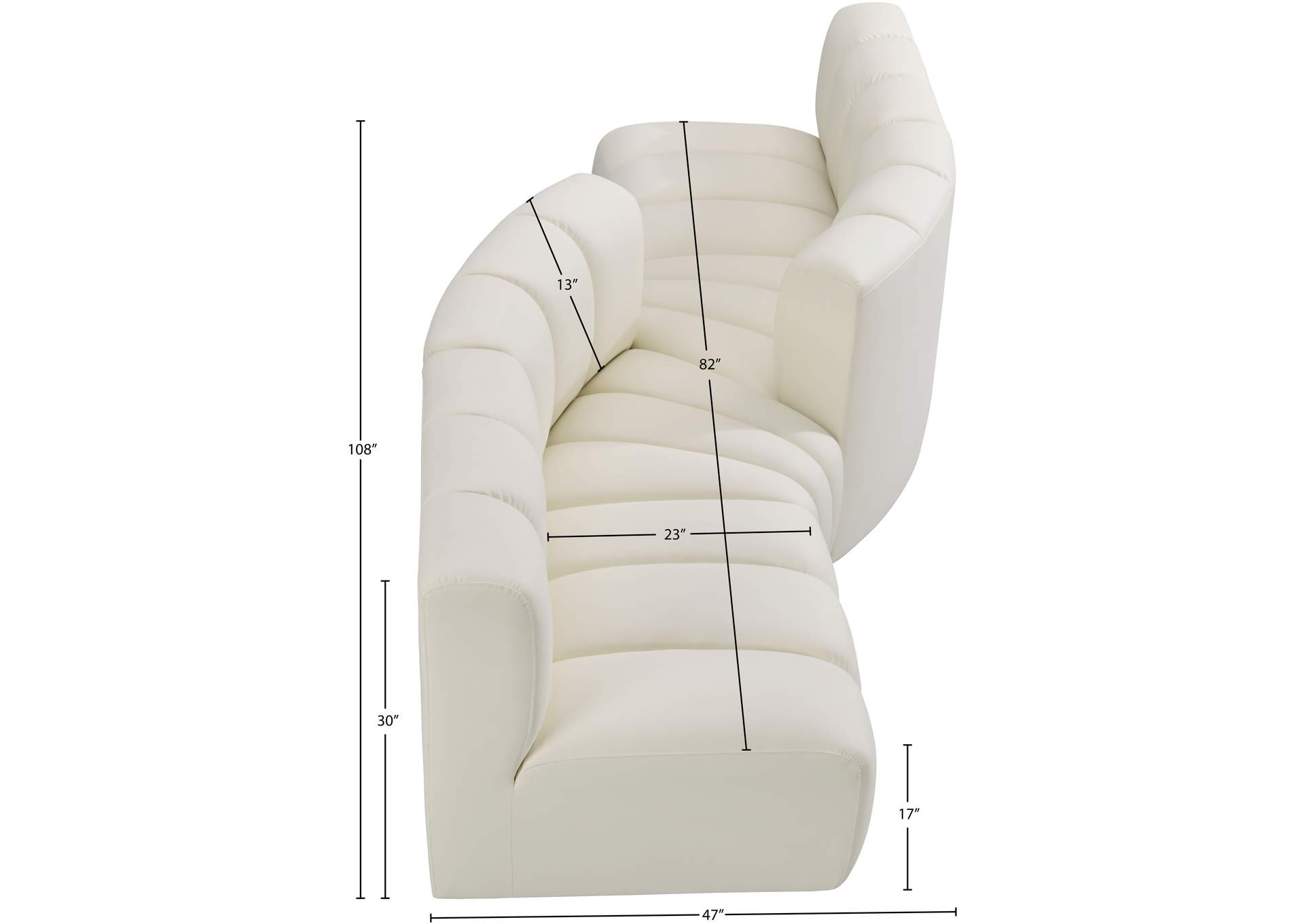 Arc Cream Vegan Leather Modular Sofa image 11
