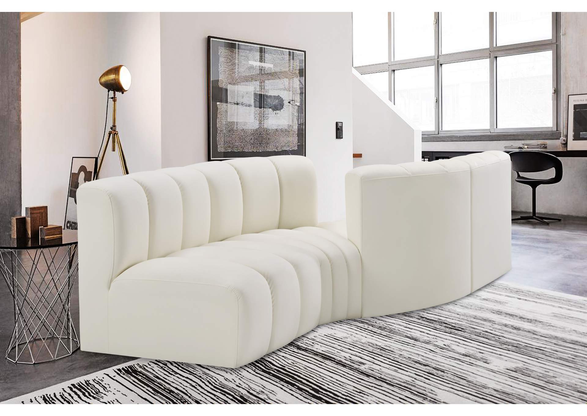 Arc Cream Vegan Leather Modular Sofa image 3