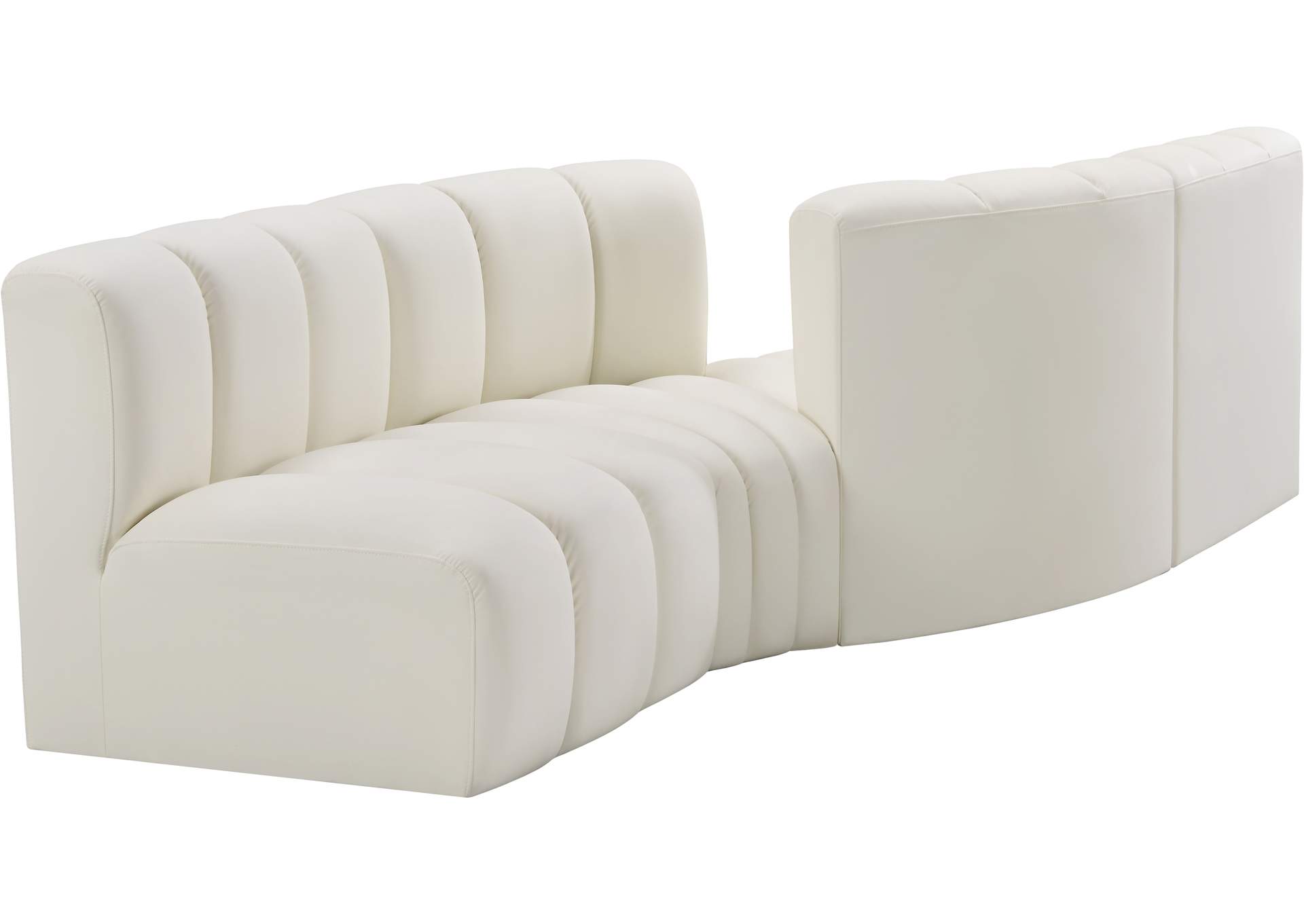 Arc Cream Vegan Leather Modular Sofa image 4