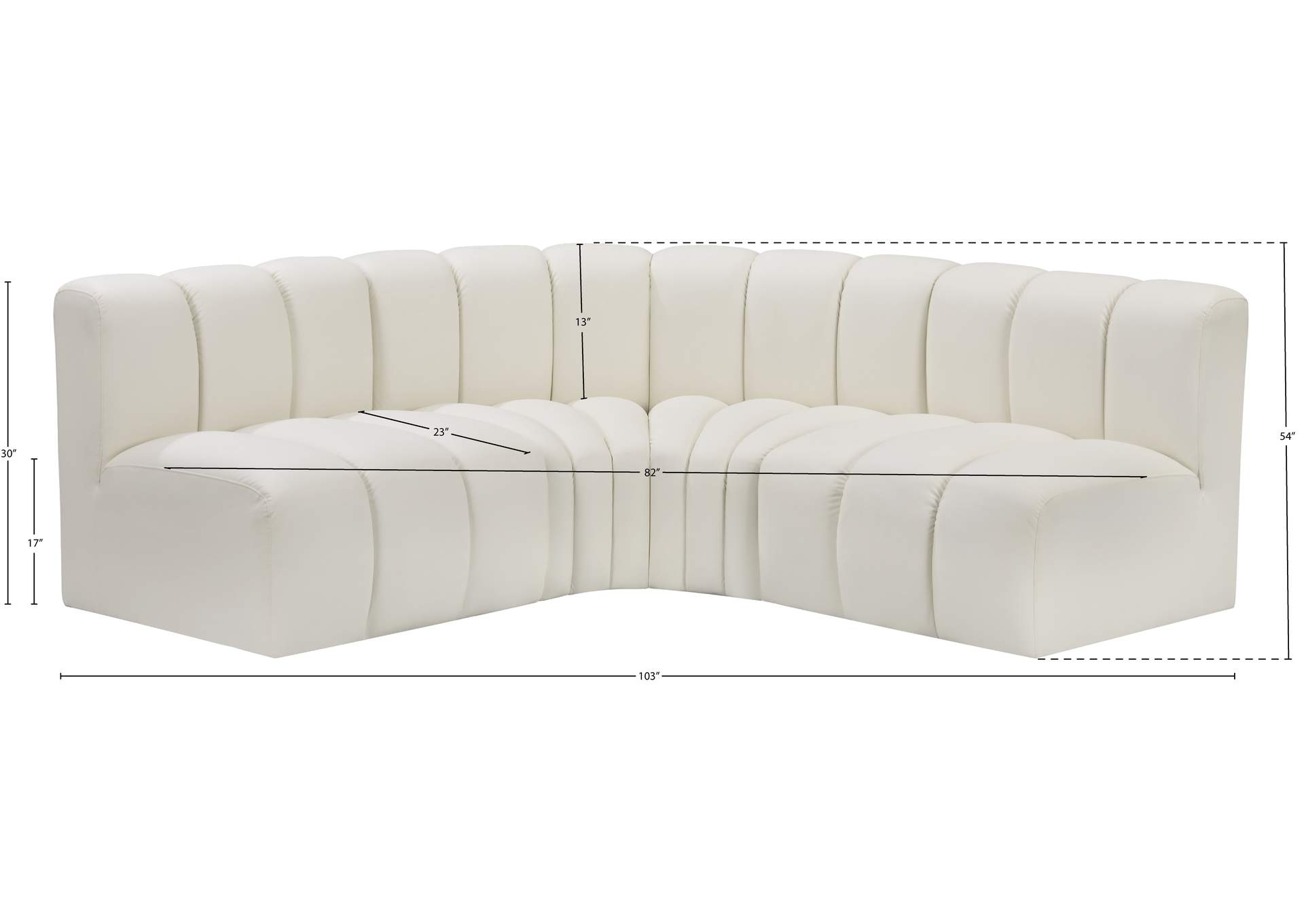 Arc Cream Vegan Leather Modular Sofa image 12