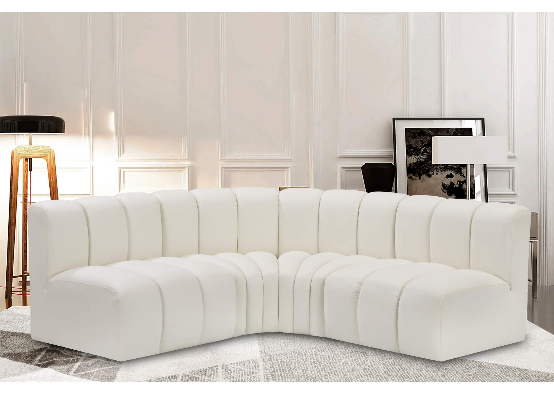 Arc Cream Vegan Leather Modular Sofa image 3