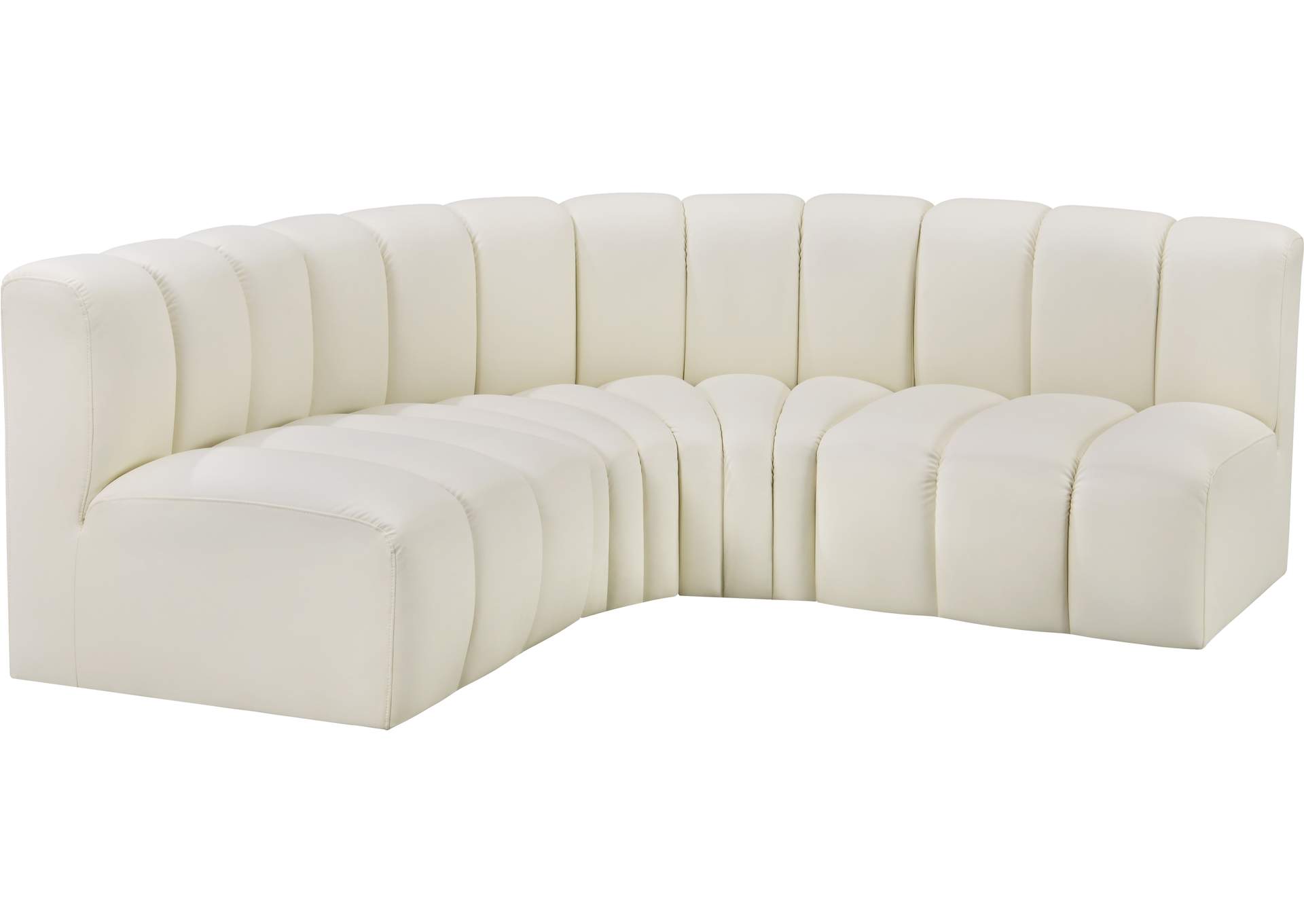 Arc Cream Vegan Leather Modular Sofa image 5