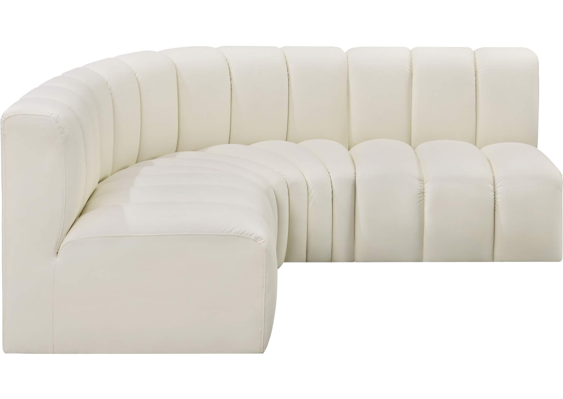 Arc Cream Vegan Leather Modular Sofa image 6