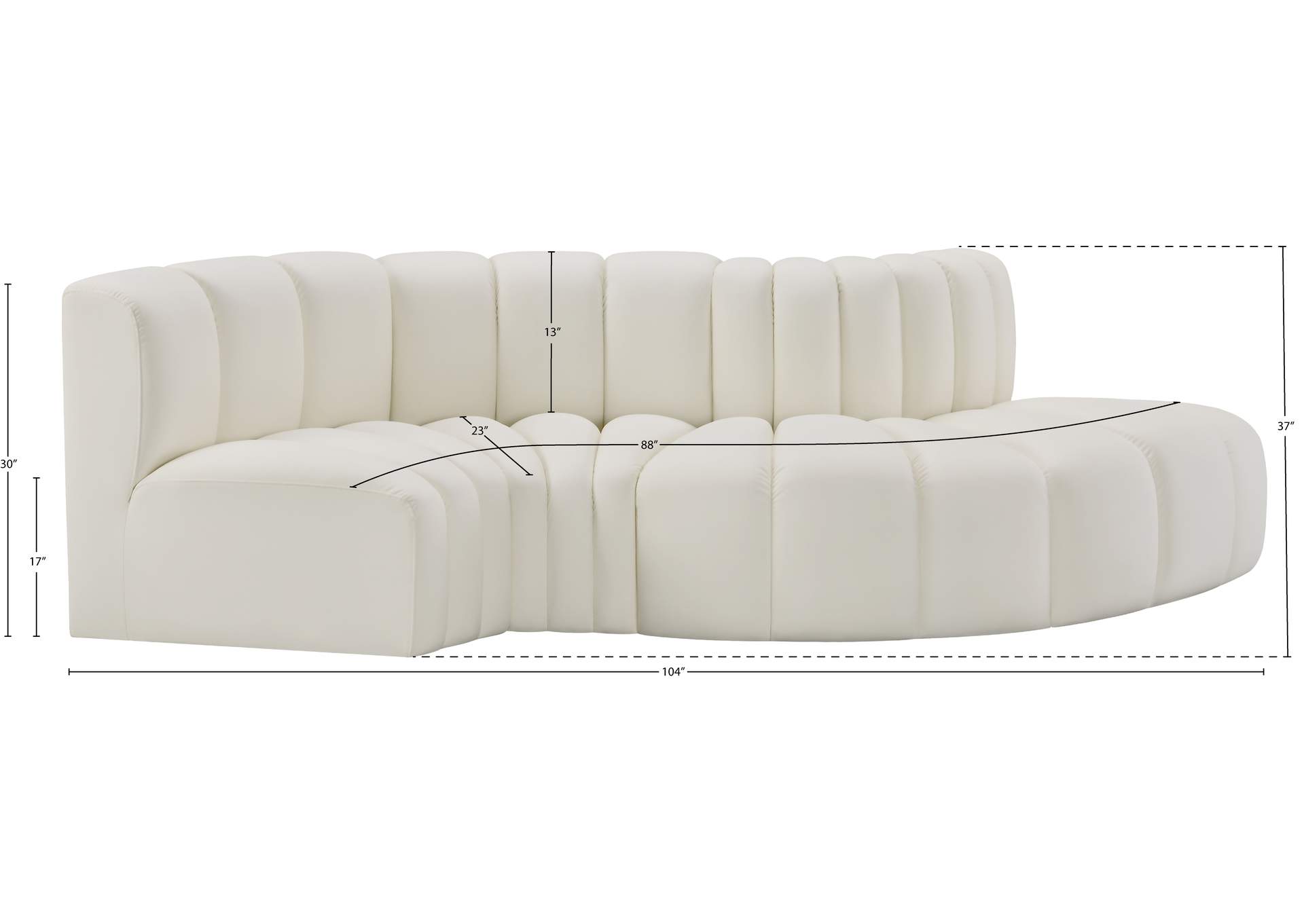 Arc Cream Vegan Leather Modular Sofa image 11