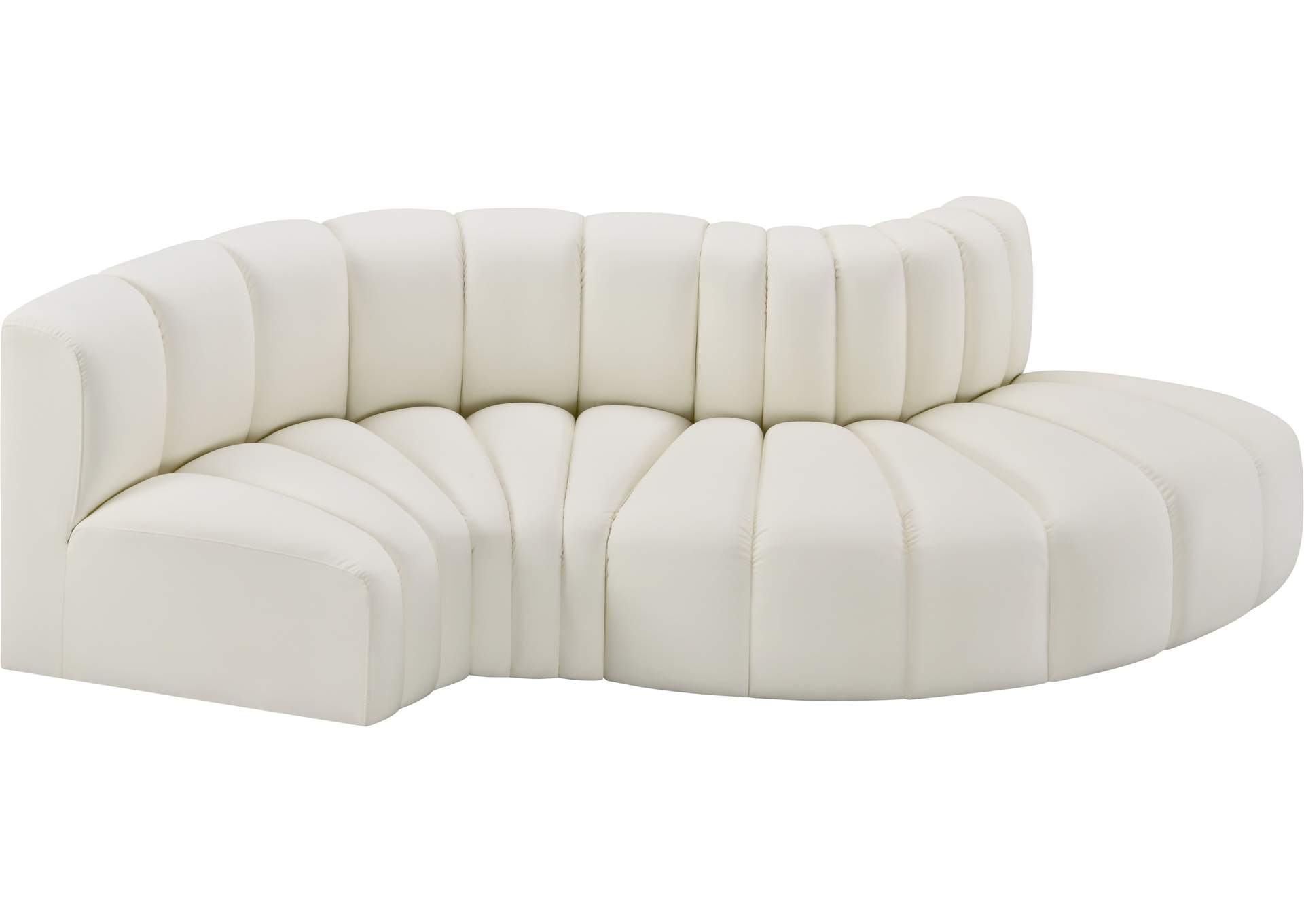 Arc Cream Vegan Leather Modular Sofa image 4