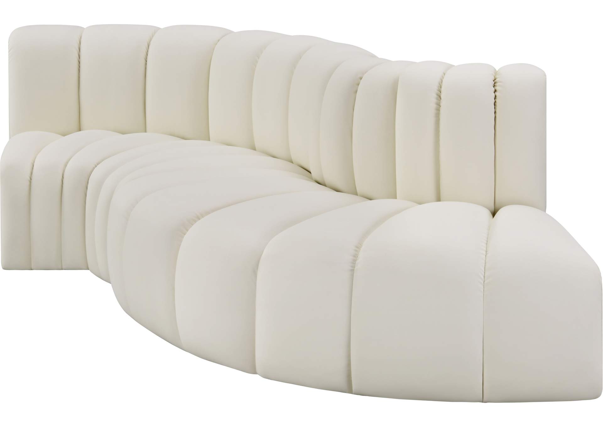 Arc Cream Vegan Leather Modular Sofa image 5