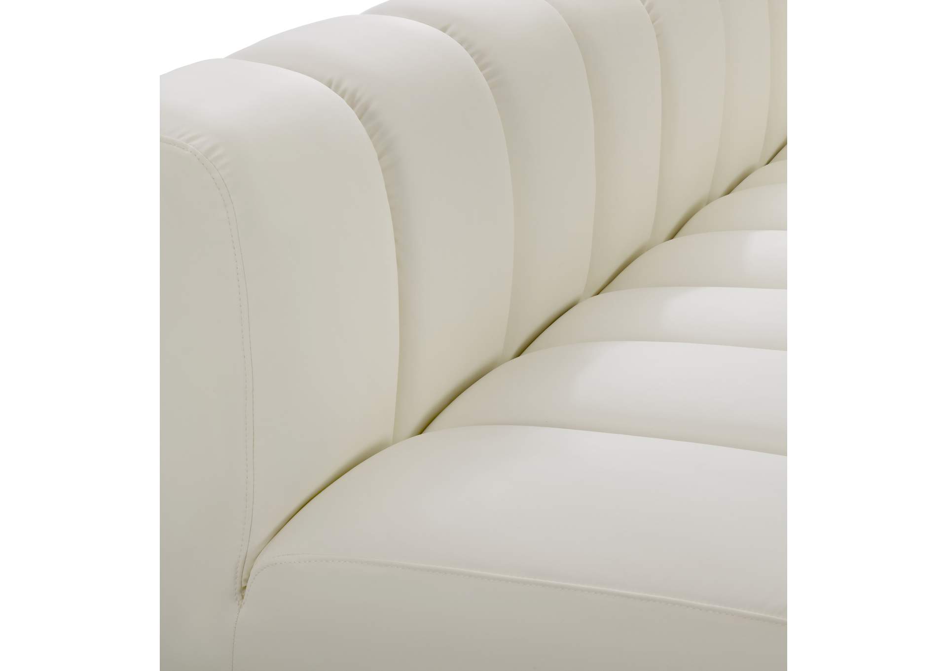 Arc Cream Vegan Leather Modular Sofa image 9