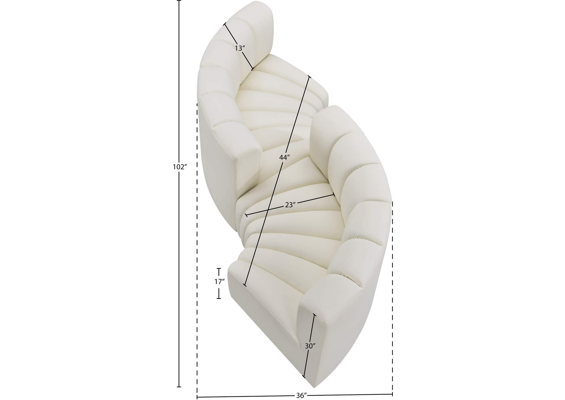 Arc Cream Vegan Leather Modular Sofa image 12