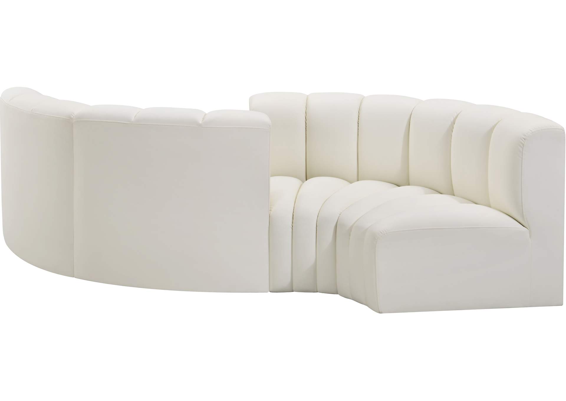 Arc Cream Vegan Leather Modular Sofa image 7