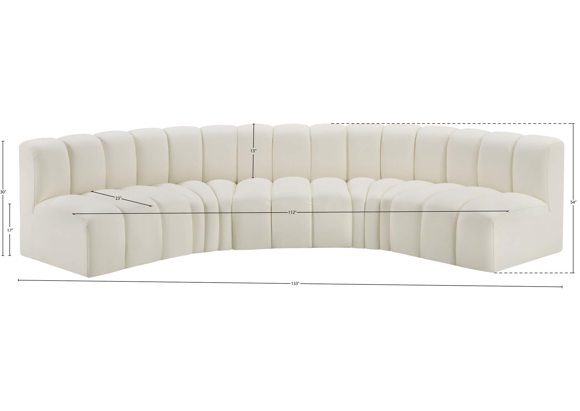 Arc Cream Vegan Leather Modular Sofa image 12