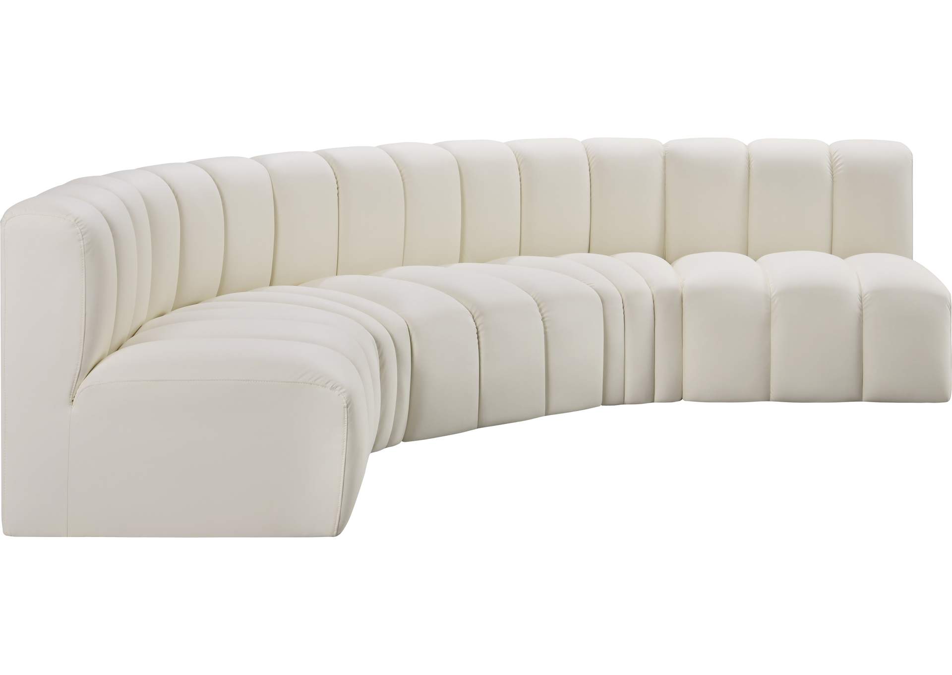 Arc Cream Vegan Leather Modular Sofa image 5