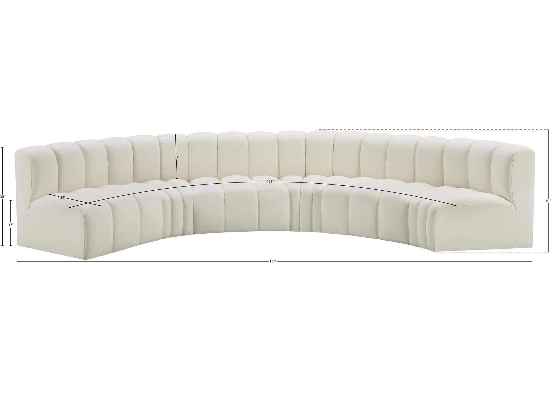 Arc Cream Vegan Leather Modular Sofa image 12