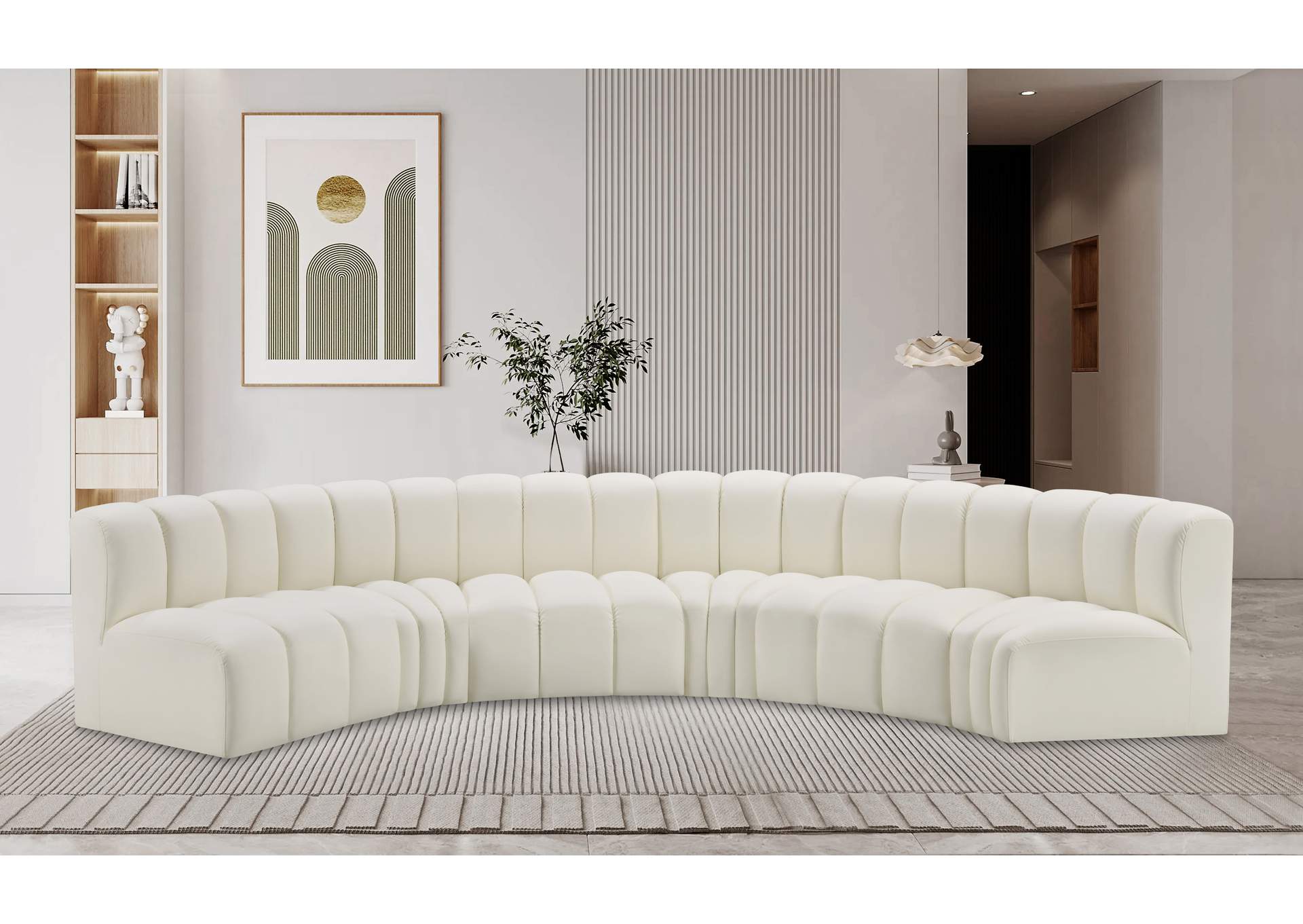 Arc Cream Vegan Leather Modular Sofa image 3