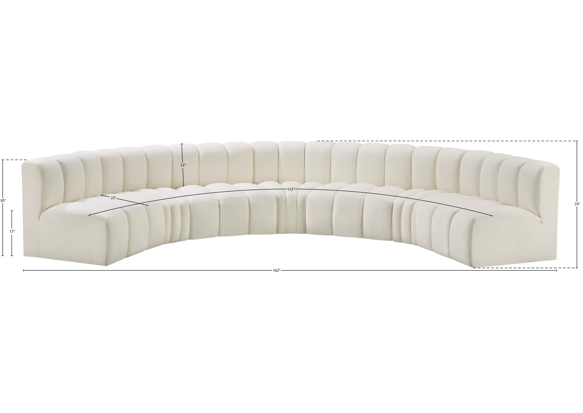 Arc Cream Vegan Leather Modular Sofa image 12