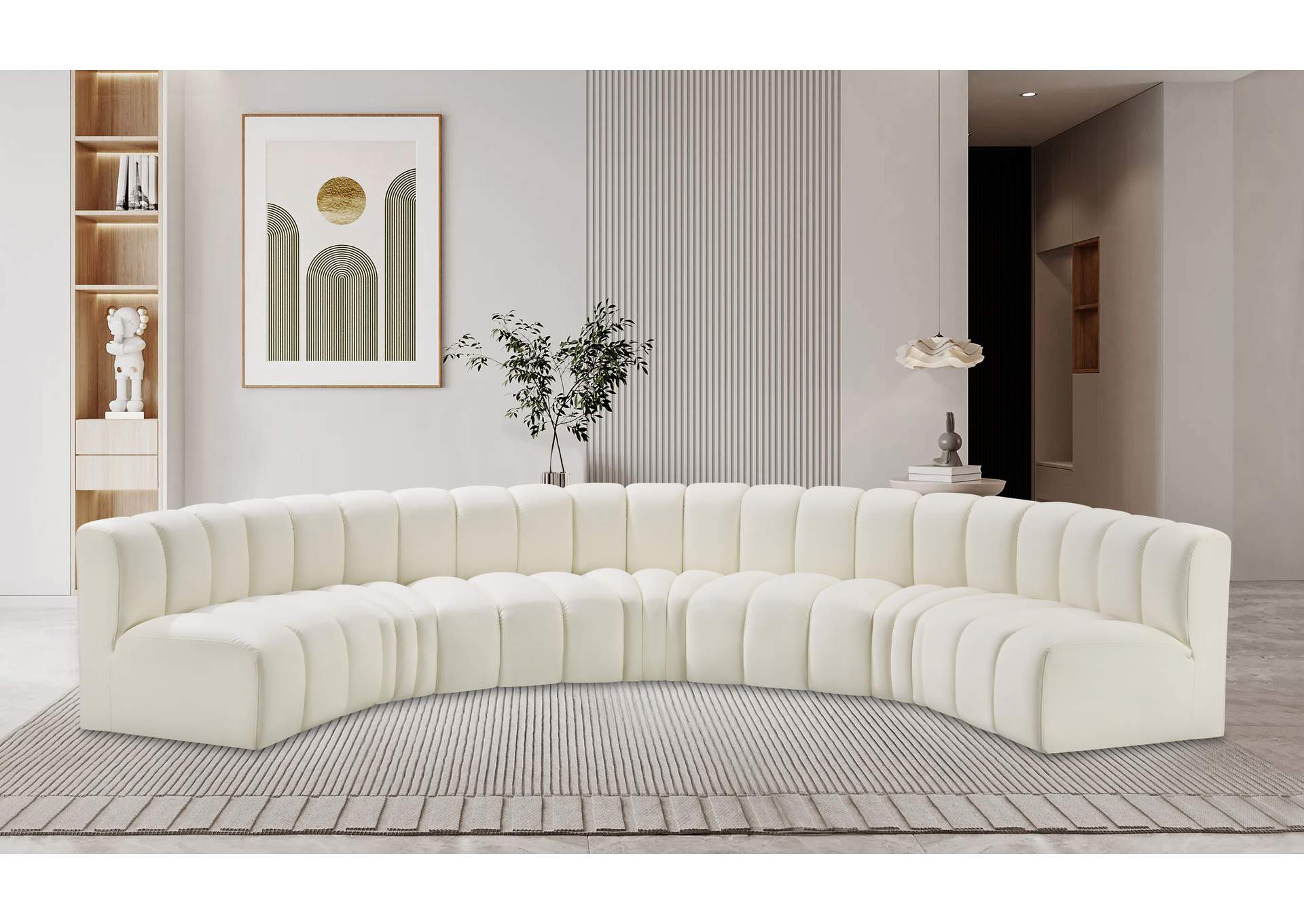 Arc Cream Vegan Leather Modular Sofa image 3