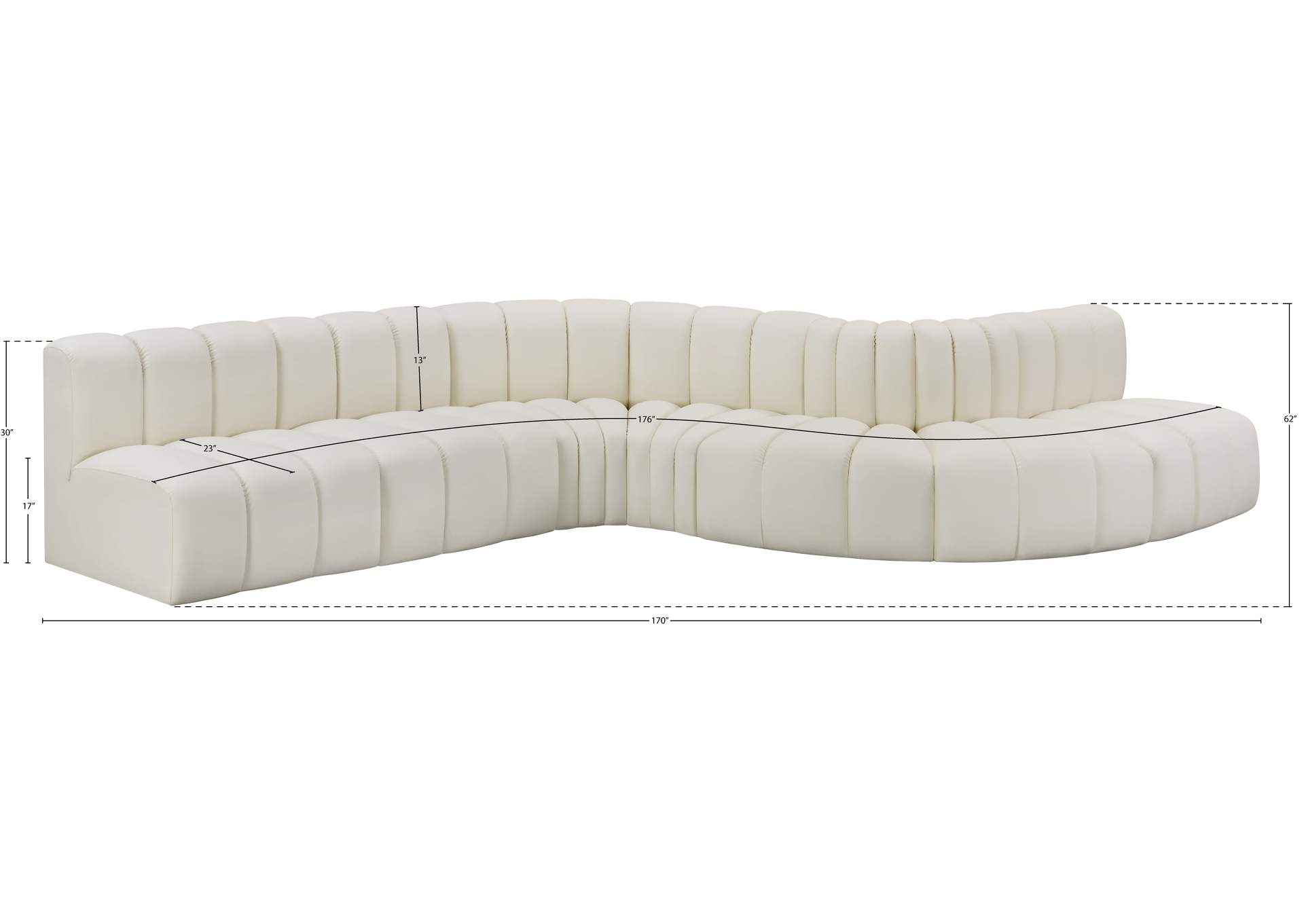 Arc Cream Vegan Leather Modular Sofa