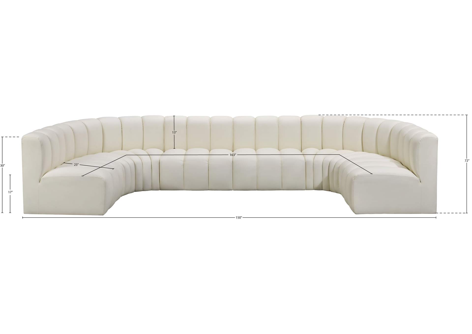 Arc Cream Vegan Leather Modular Sofa image 13