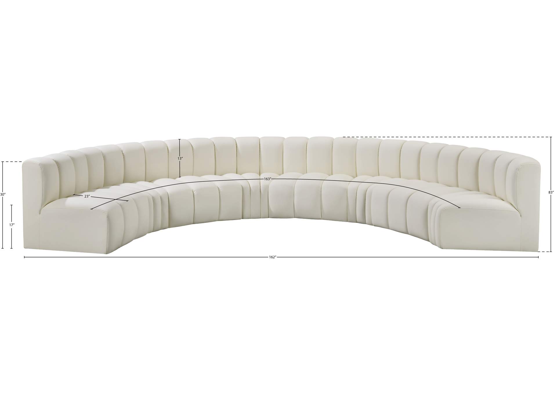 Arc Cream Vegan Leather Modular Sofa image 12