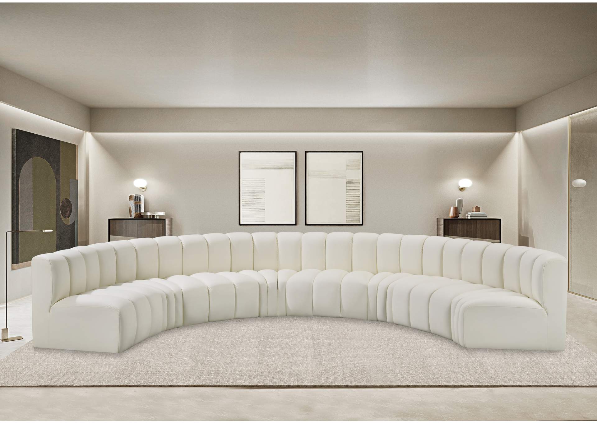 Arc Cream Vegan Leather Modular Sofa image 3