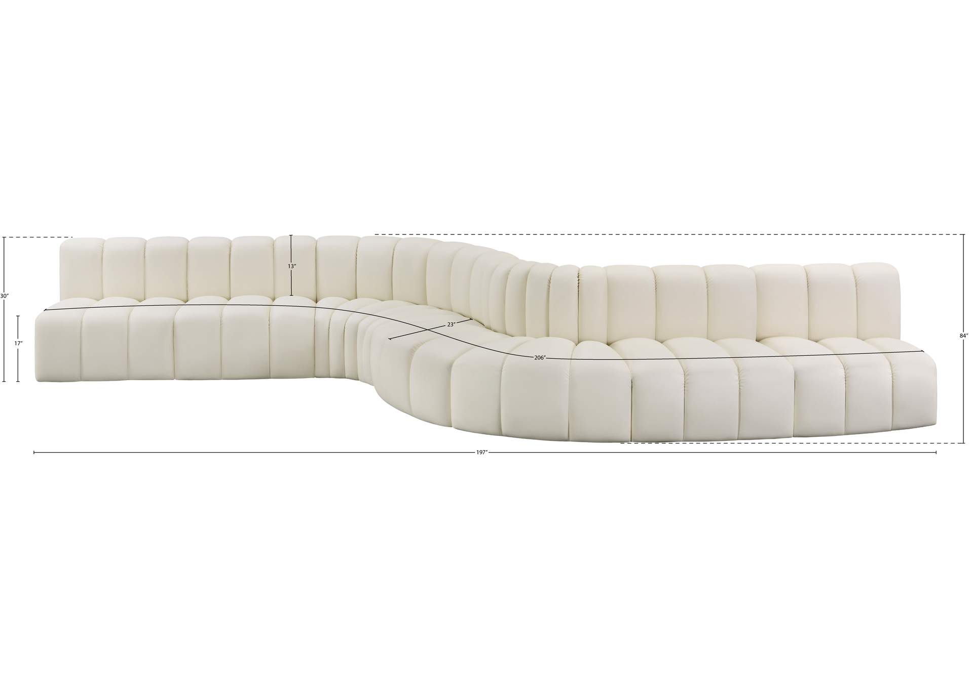 Arc Cream Vegan Leather Modular Sofa image 14