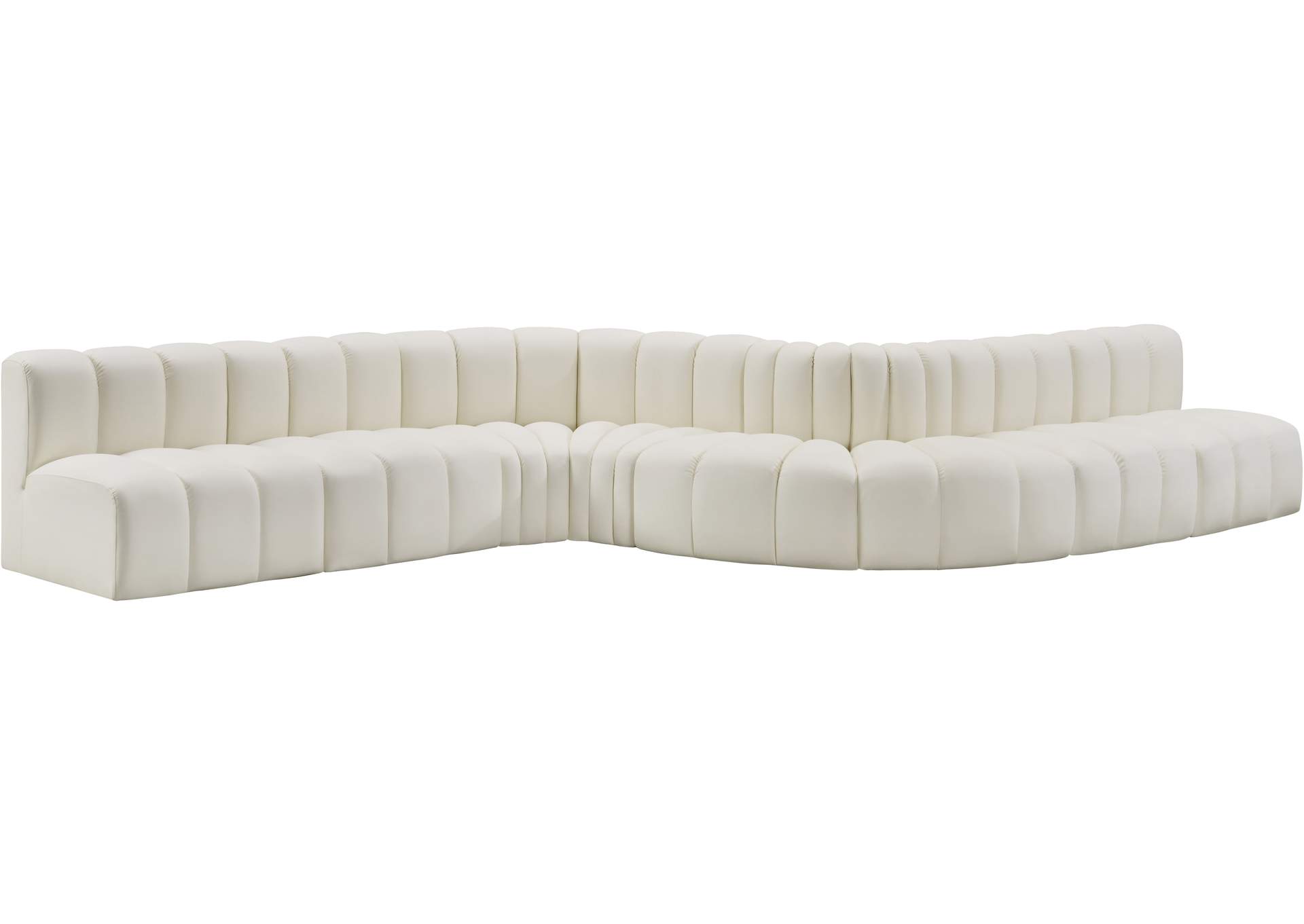 Arc Cream Vegan Leather Modular Sofa image 4