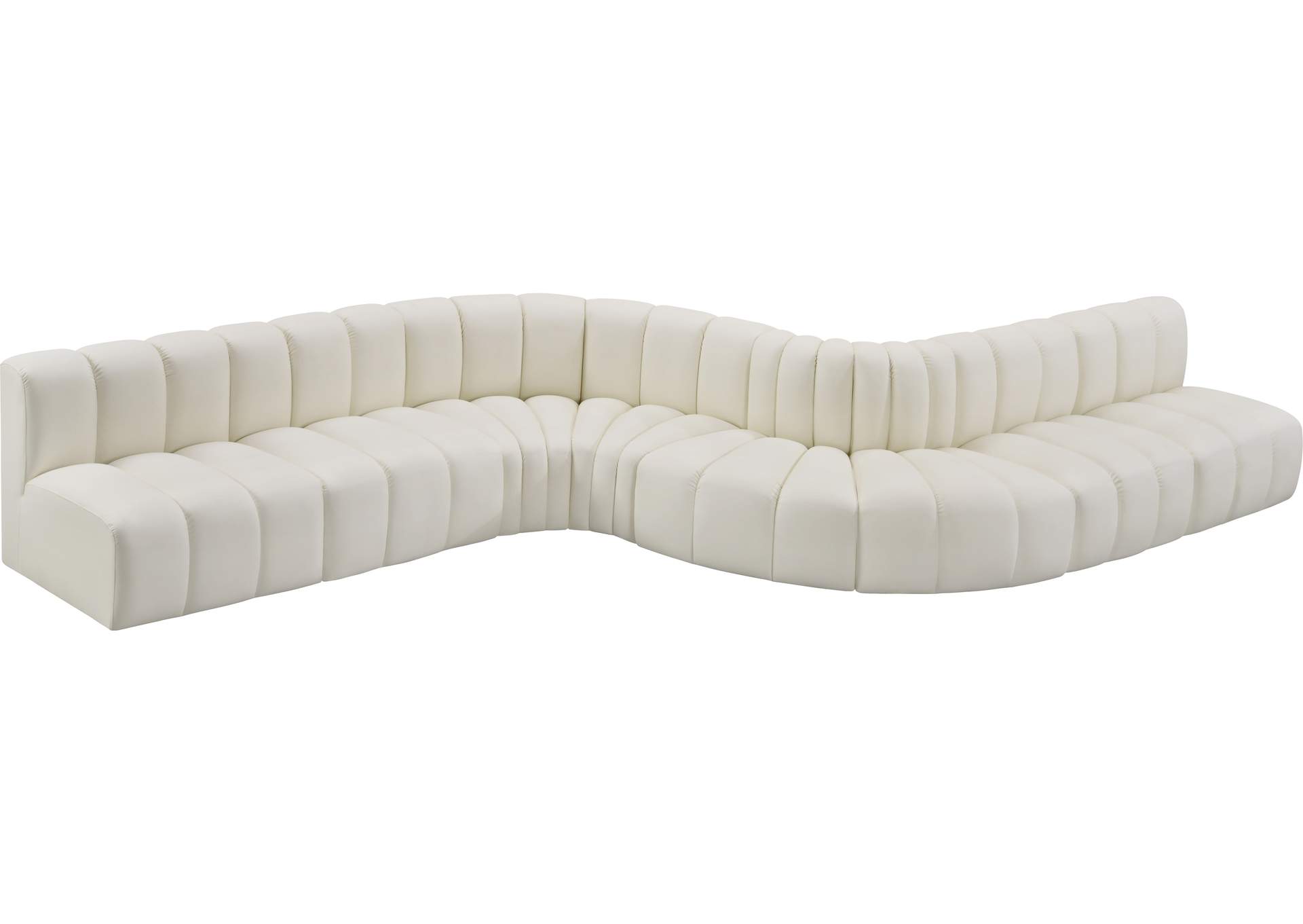 Arc Cream Vegan Leather Modular Sofa image 5