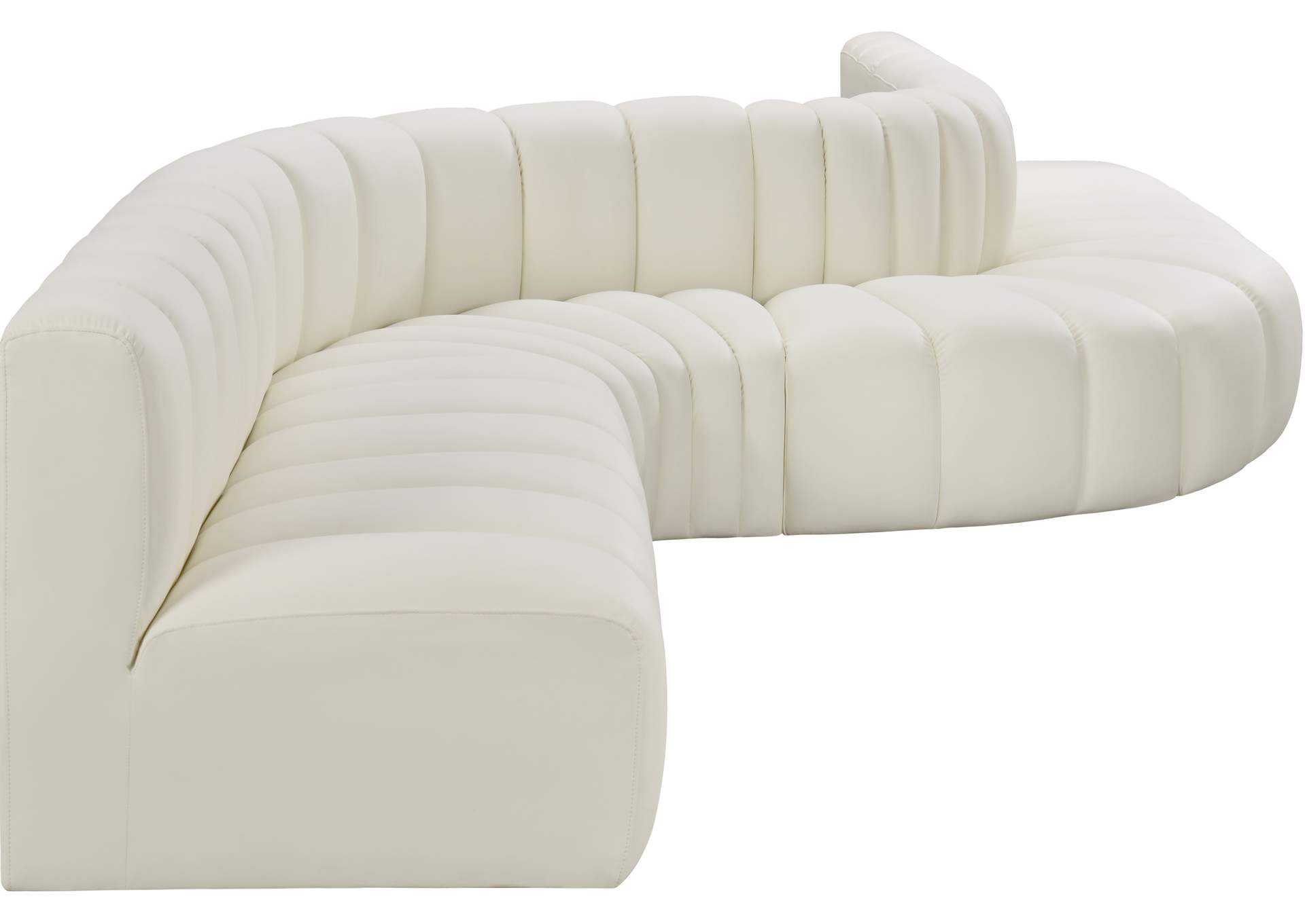 Arc Cream Vegan Leather Modular Sofa image 6