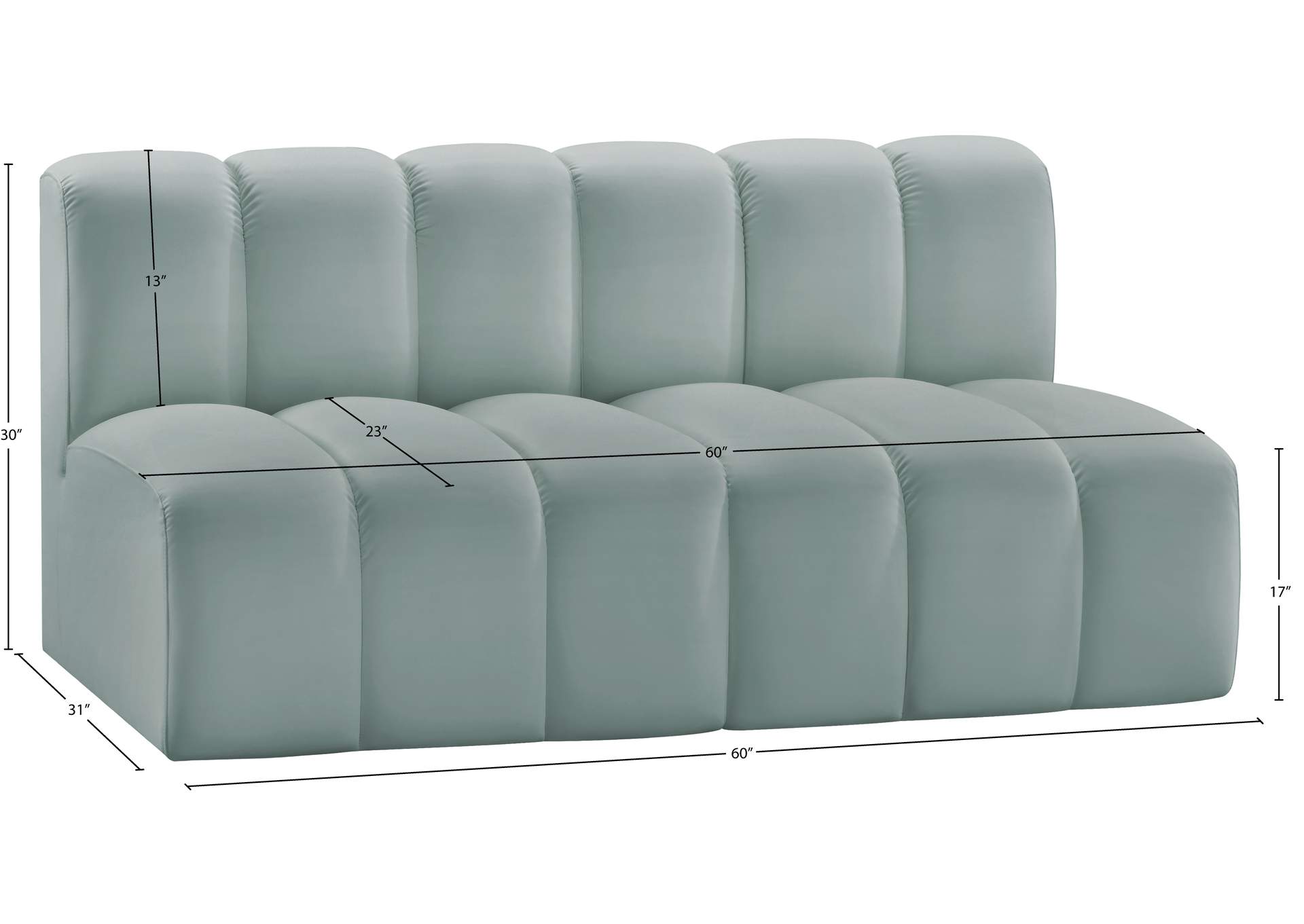 Arc Mint Green Vegan Leather Modular Sofa image 12
