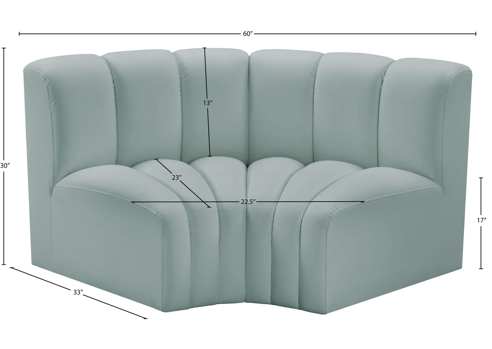 Arc Mint Green Vegan Leather Modular Sofa image 11