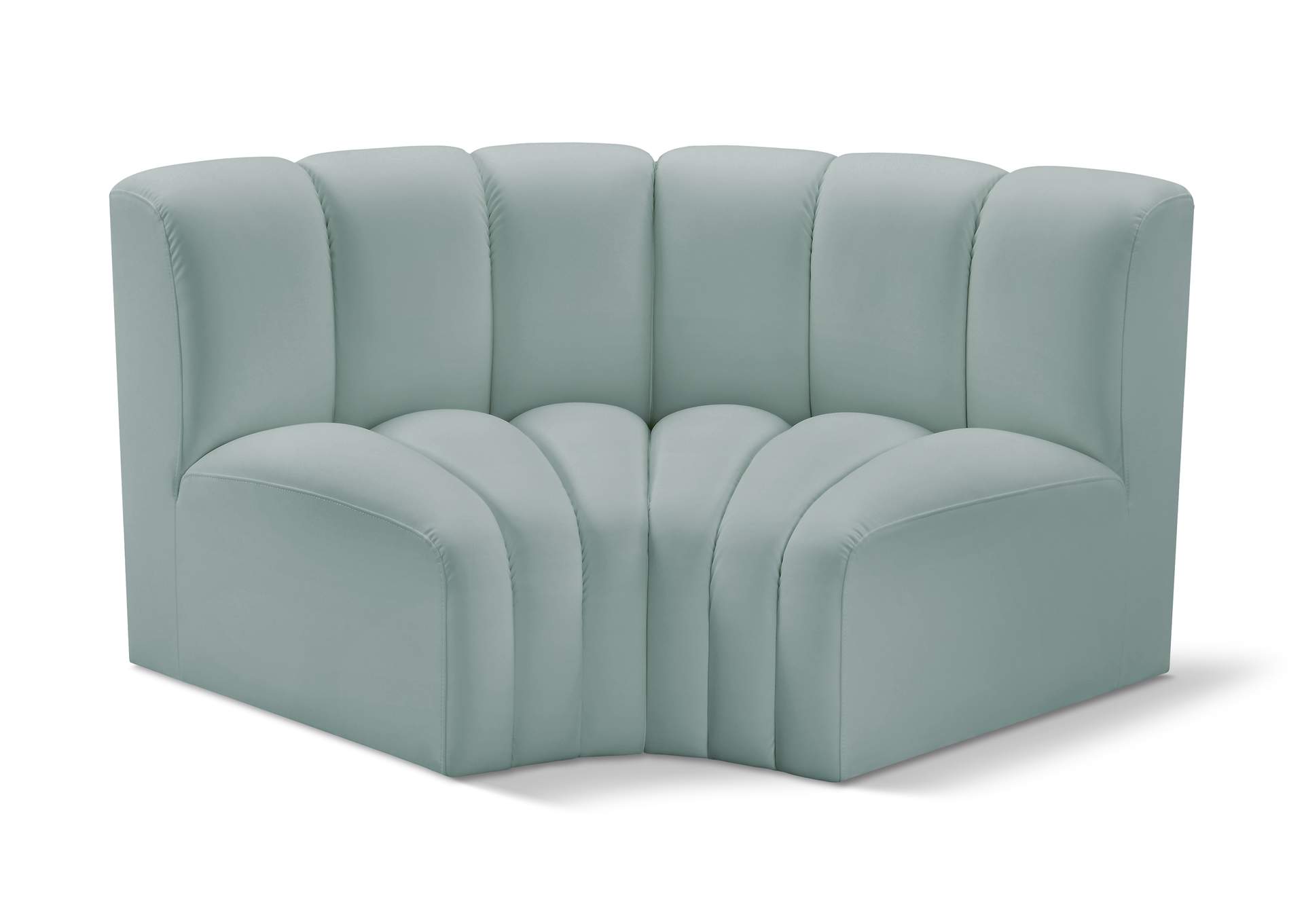Arc Mint Green Vegan Leather Modular Sofa image 1