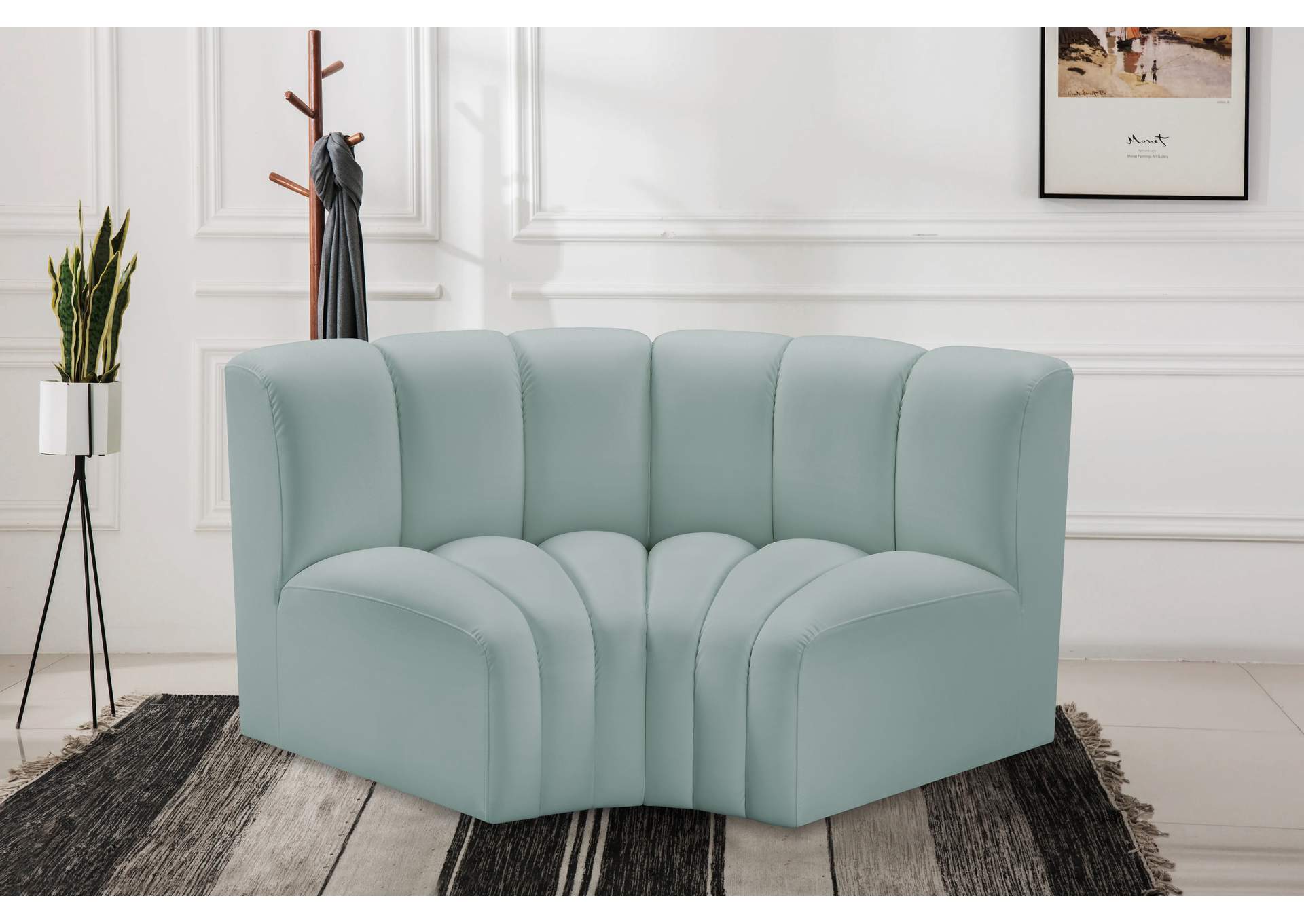 Arc Mint Green Vegan Leather Modular Sofa image 3