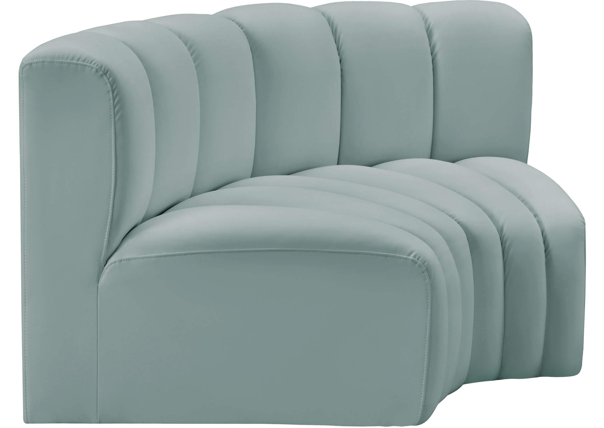 Arc Mint Green Vegan Leather Modular Sofa image 5