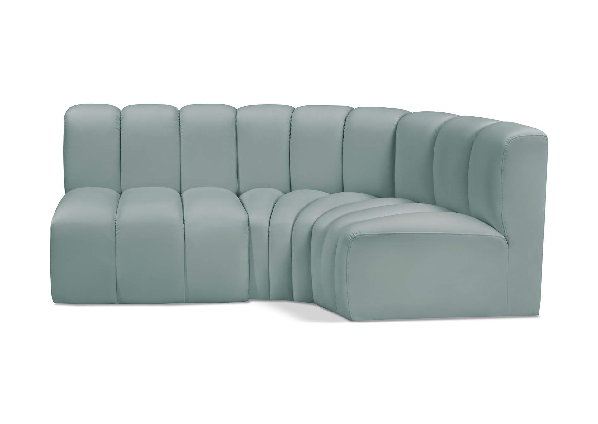 Arc Mint Green Vegan Leather Modular Sofa