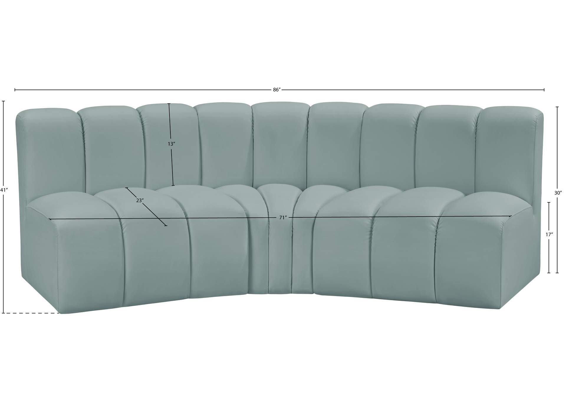 Arc Mint Green Vegan Leather Modular Sofa image 12